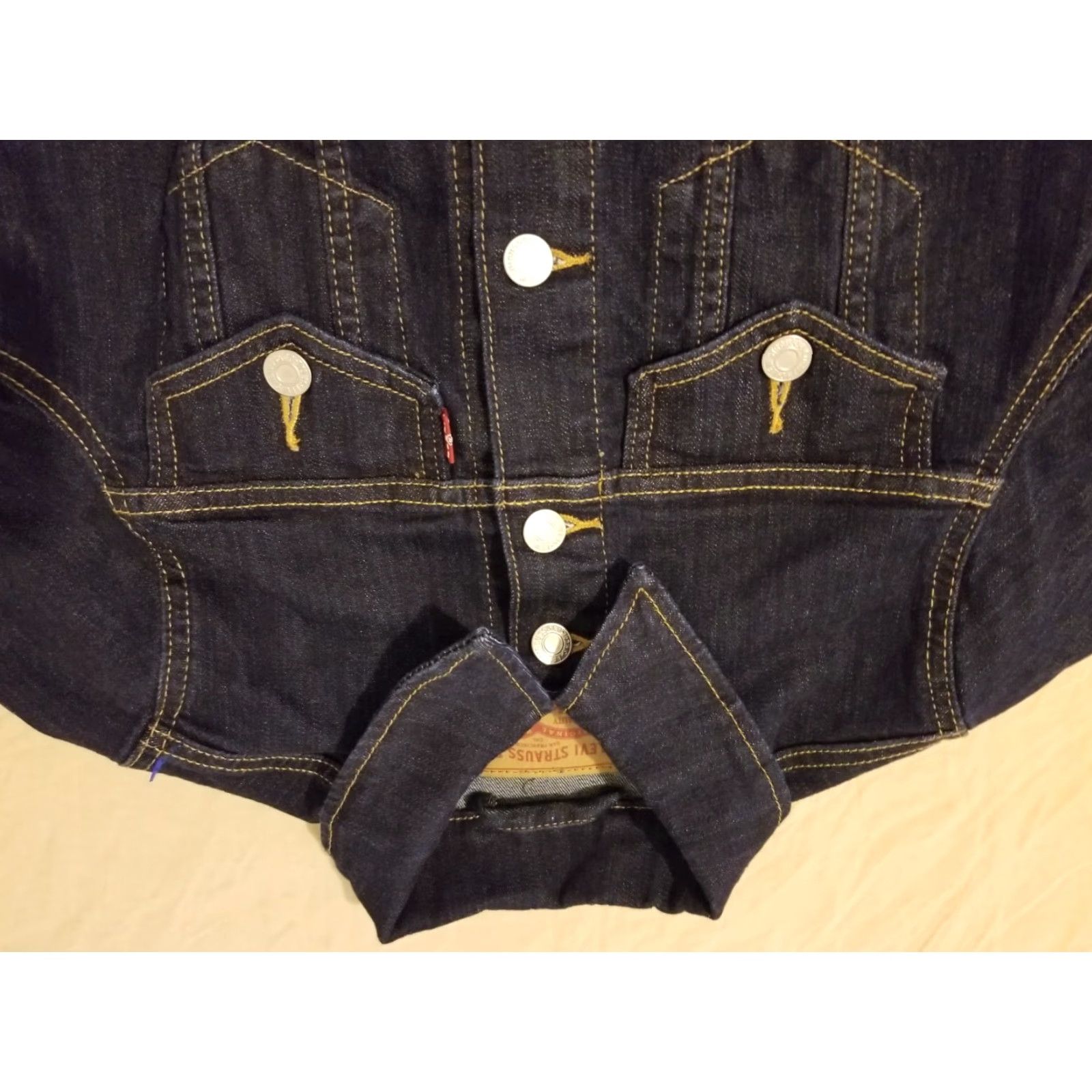 Levi's VINTAGE Womens Levis Denim Jacket S Small Blue Cotton Jean Stretch Jacket Womens S Blue Denim Stretch Size 28" / US 6 / IT 42 - 2 Thumbnail