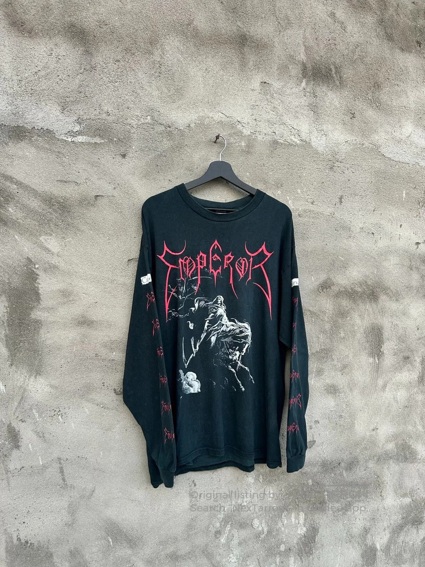 Vintage Vintage 90s EMPEROR Black Metal Band Tee. Size US XXL / EU 58 / 5 - 1 Thumbnail