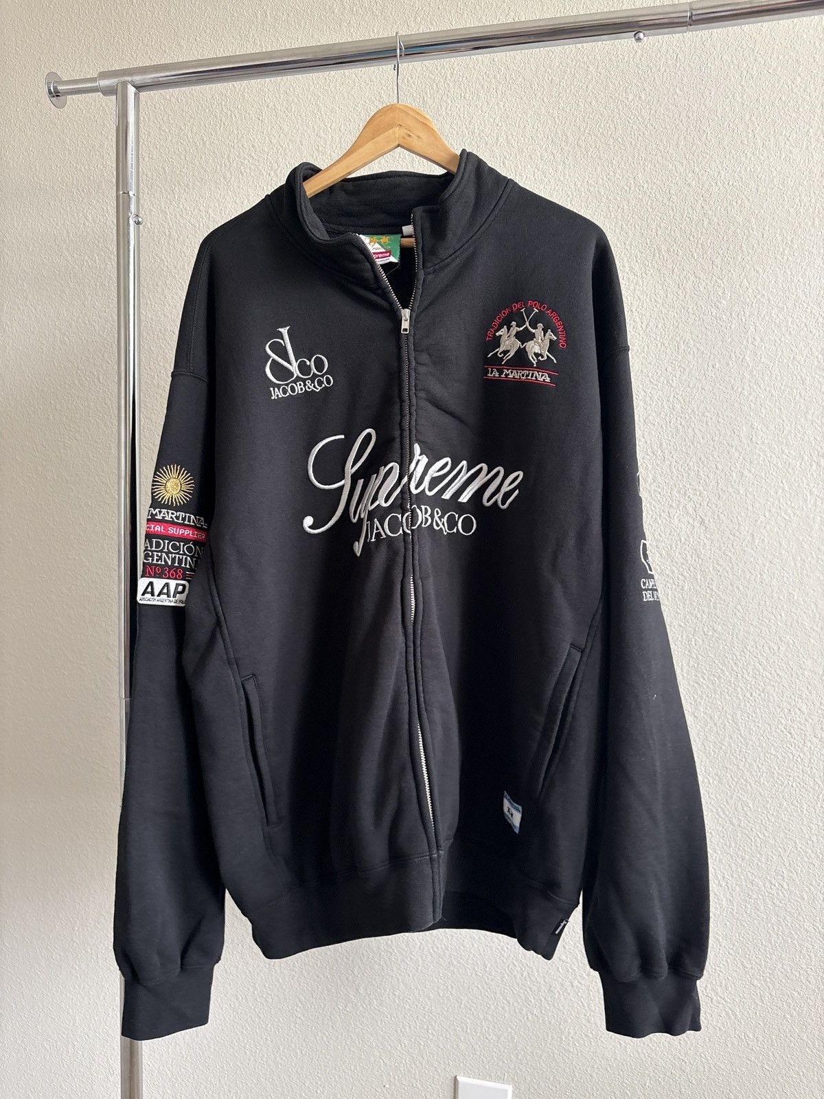 Supreme SS26 Supreme La Martina Jacob & Co Zip Up Sweatshirt Black
