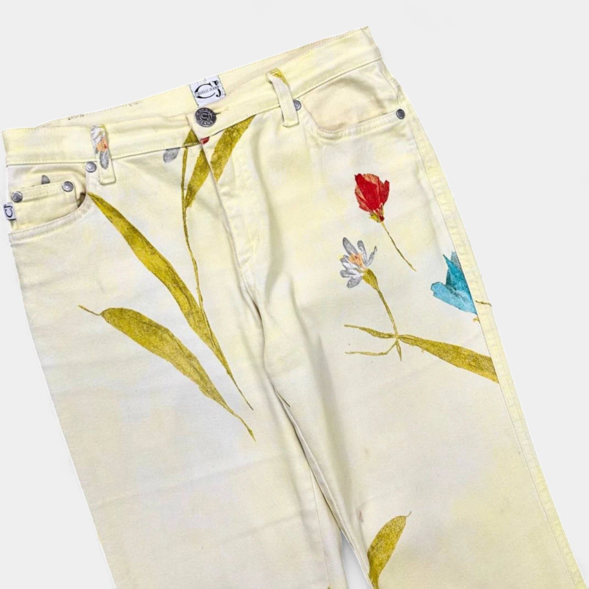 Other 2000's Cavalli Jeans Floral Flared Pants Size S / US 4 / IT 40 - 2 Thumbnail