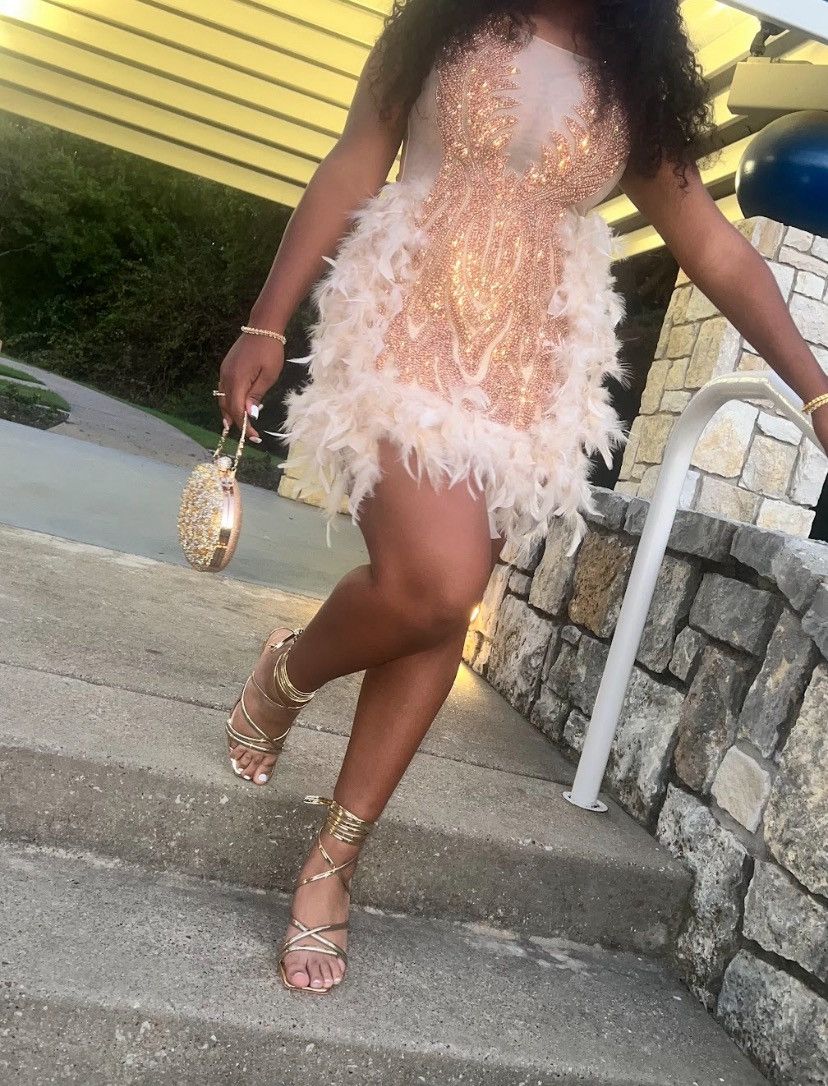 Custommade Gold homecoming dress Size L / US 10 / IT 46 - 1 Thumbnail