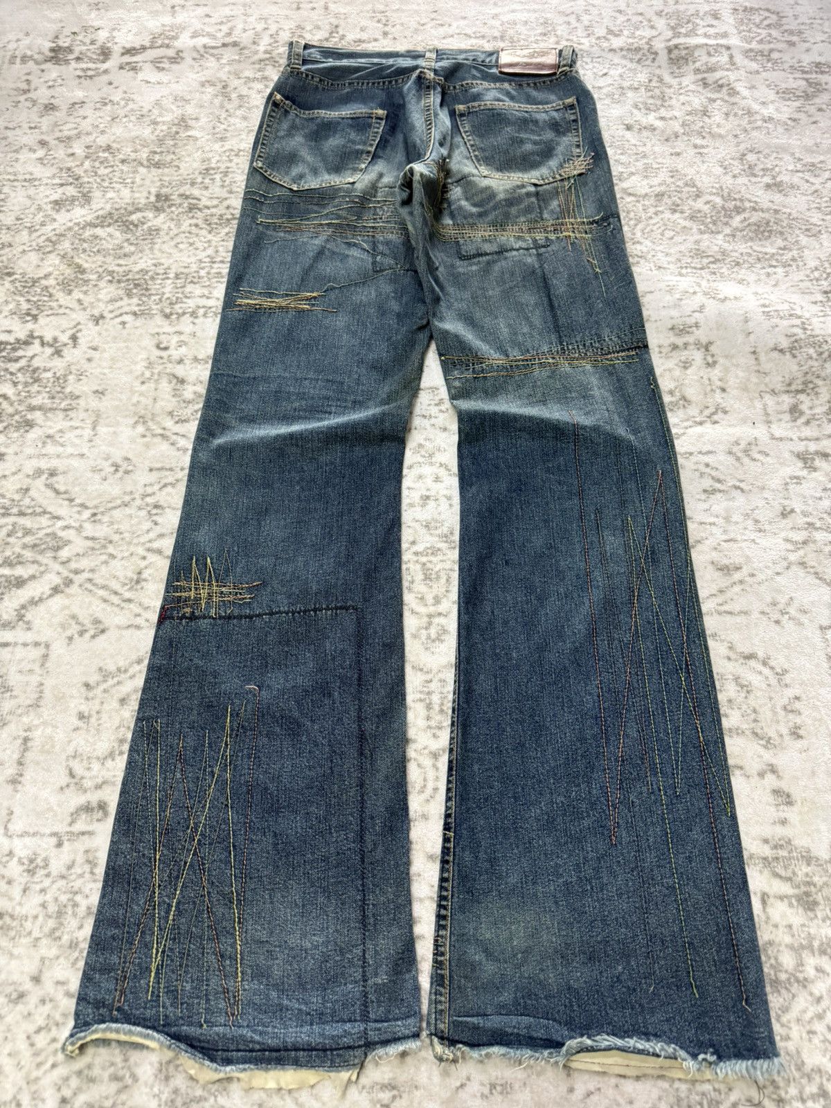 Hysteric Glamour Hysteric Glamour Boro Repaired Details Studded Flared Jeans Size US 29 - 2 Thumbnail