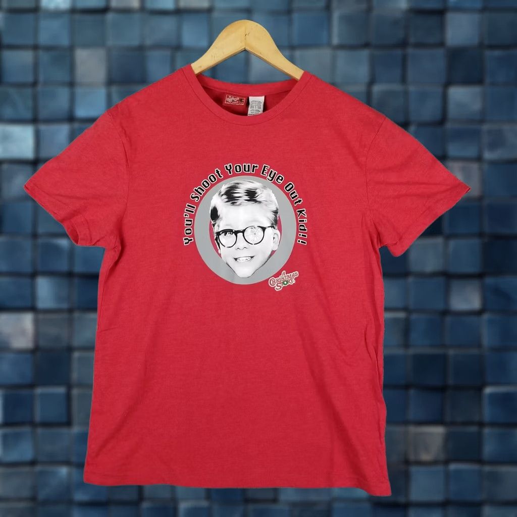 Vintage A Christmas Story Shirt Women L Red Shoot Your Eye Out Movie Shirt Size L / US 10 / IT 46 - 1 Thumbnail