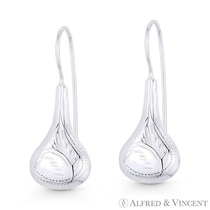 Other Long D-Cut Pave Detailed Hollow Tear-Drop Hook Earrings Size ONE SIZE - 1 Preview