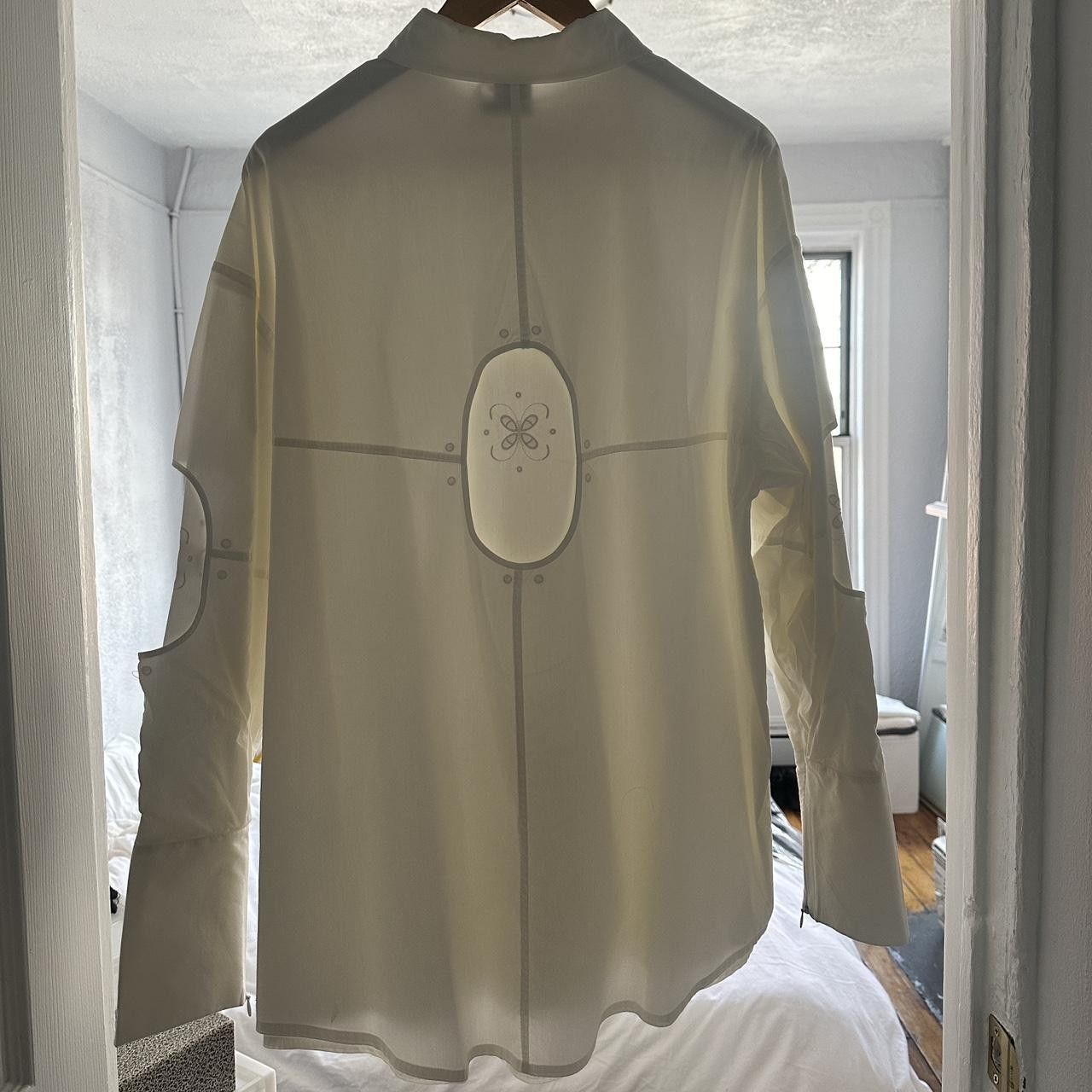 J.KIM J.Kim White Bed Linen Shirt Size L / US 10 / IT 46 - 4 Thumbnail