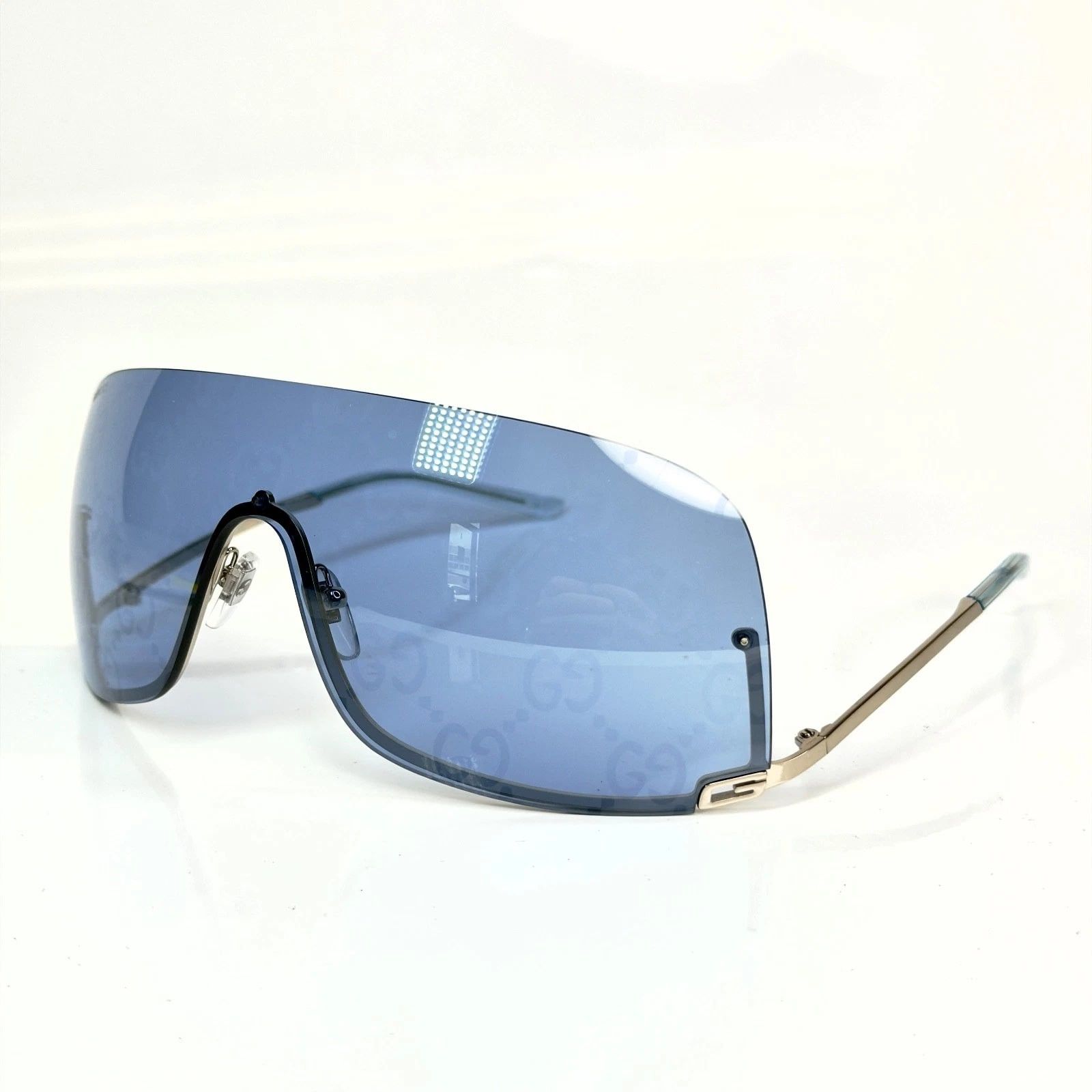 Gucci GUCCI 1560 Silver Blue GG Print Gg1560S Sunglasses 003 Size ONE SIZE - 5 Thumbnail