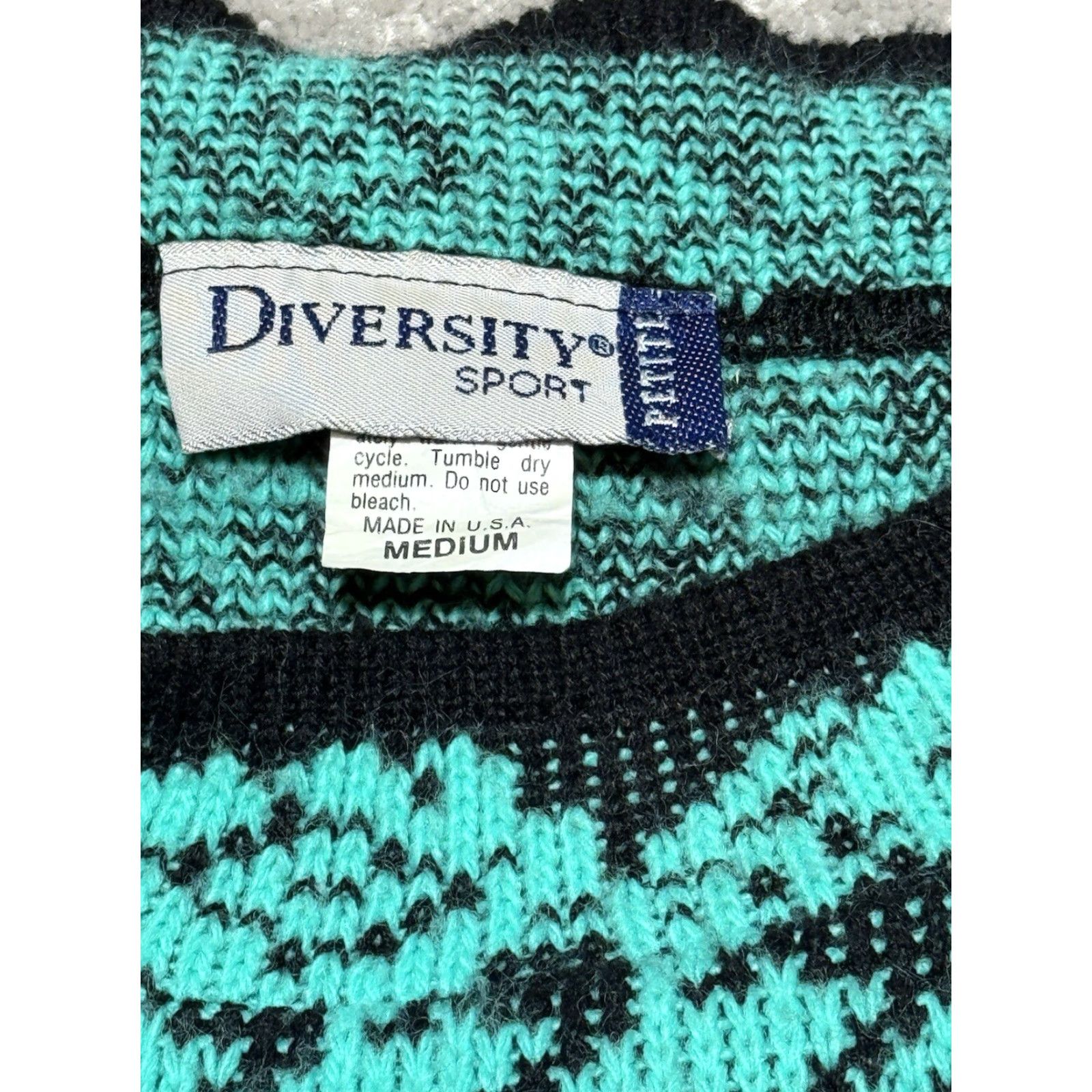 Vintage VINTAGE Diversity Sport Sweater Women Petite Medium Green Floral Houndstooth Whimsigoth 80s Pullover Womens Size M / US 6-8 / IT 42-44 - 6 Thumbnail