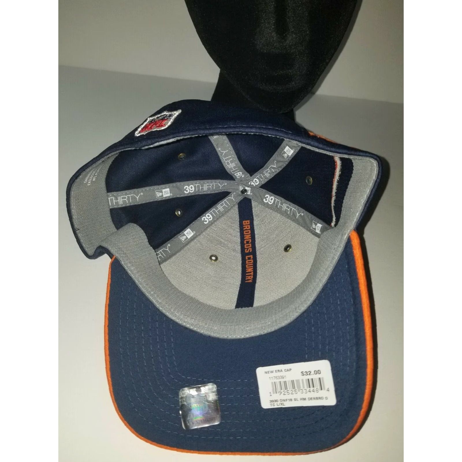 New Era VINTAGE Denver Broncos Hat Baseball Cap 39Thirty L XL Fitted Blue New Era Mens XL Size ONE SIZE - 5 Thumbnail
