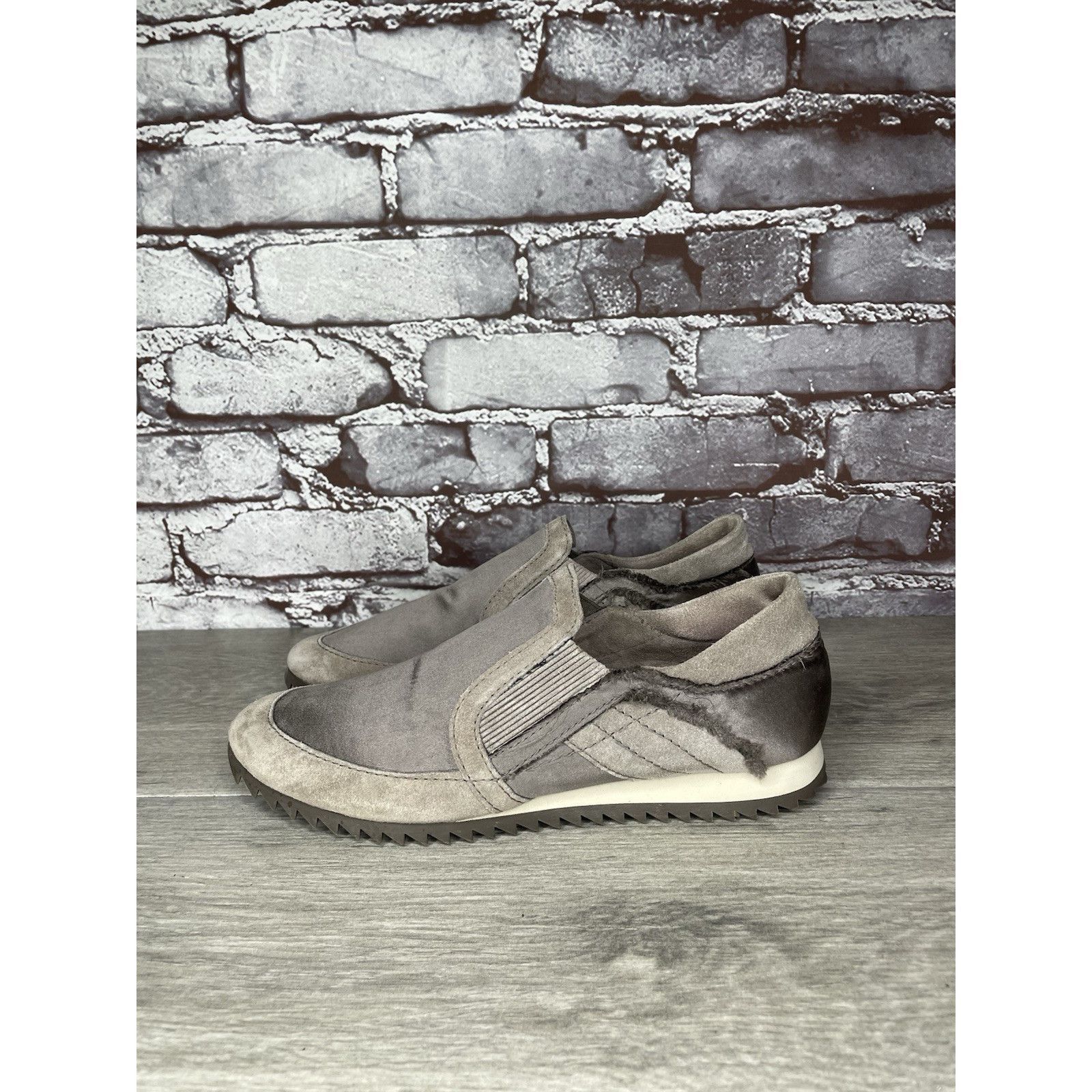 Pedro Garcia Pedro Garcia Silver Satin Gray Suede Lace Up Sneakers Women Size US 6.5 / IT 36.5 - 22 Thumbnail