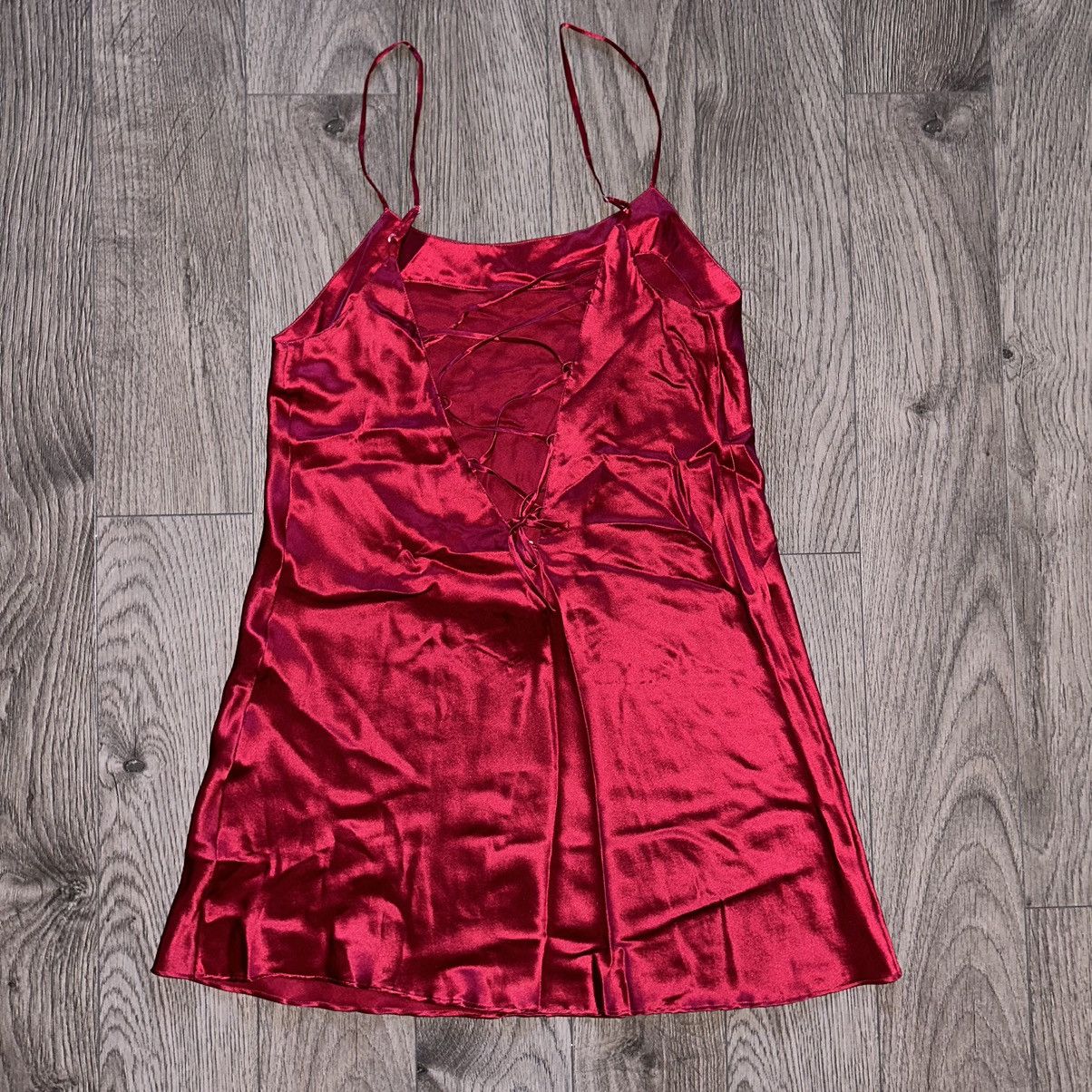 Vintage Vintage Deadstock La Senza Deep Red 100% Silk Slip Size S Size S / US 4 / IT 40 - 2 Thumbnail