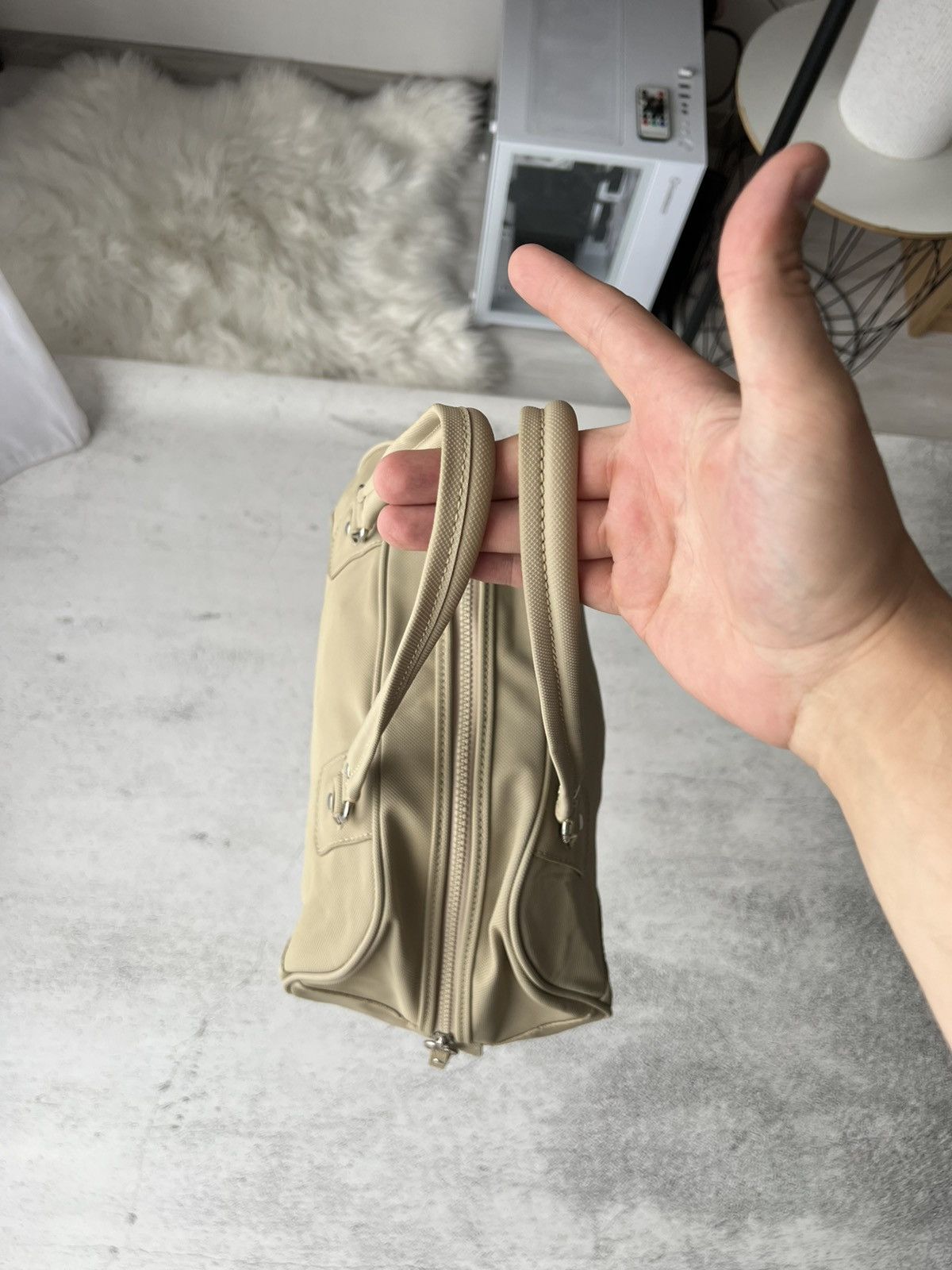 Lacoste 🐊Y2K Lacoste Vintage Bowling Bag Beige Green Croc 2000s Size ONE SIZE - 10 Thumbnail