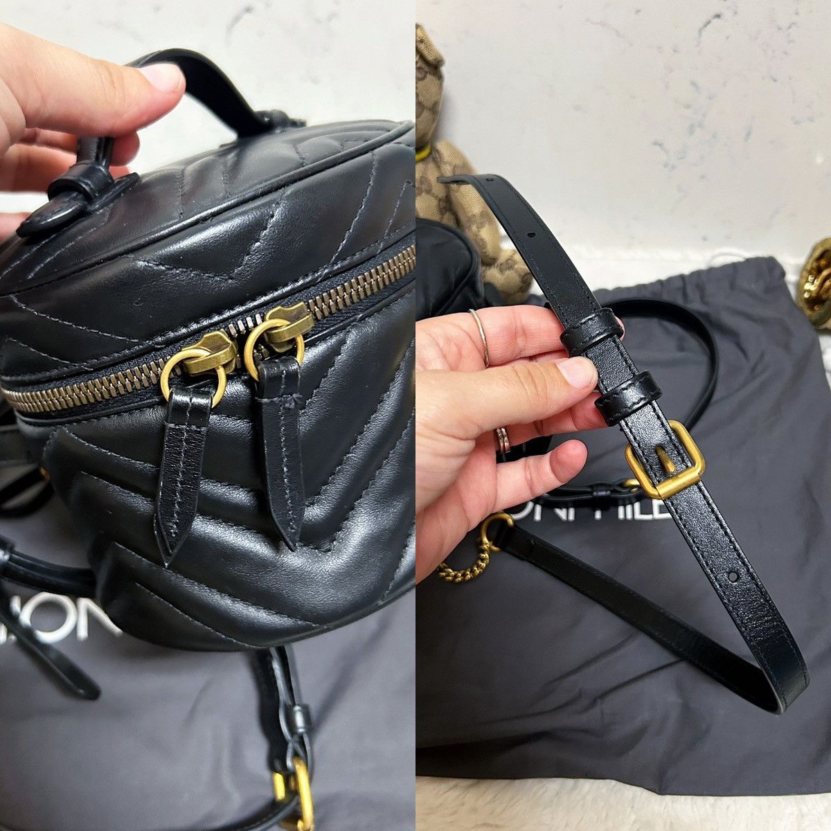 Gucci Authentic Gucci Matelasse Chevron GG Marmont Top Handle Bag Size ONE SIZE - 5 Thumbnail