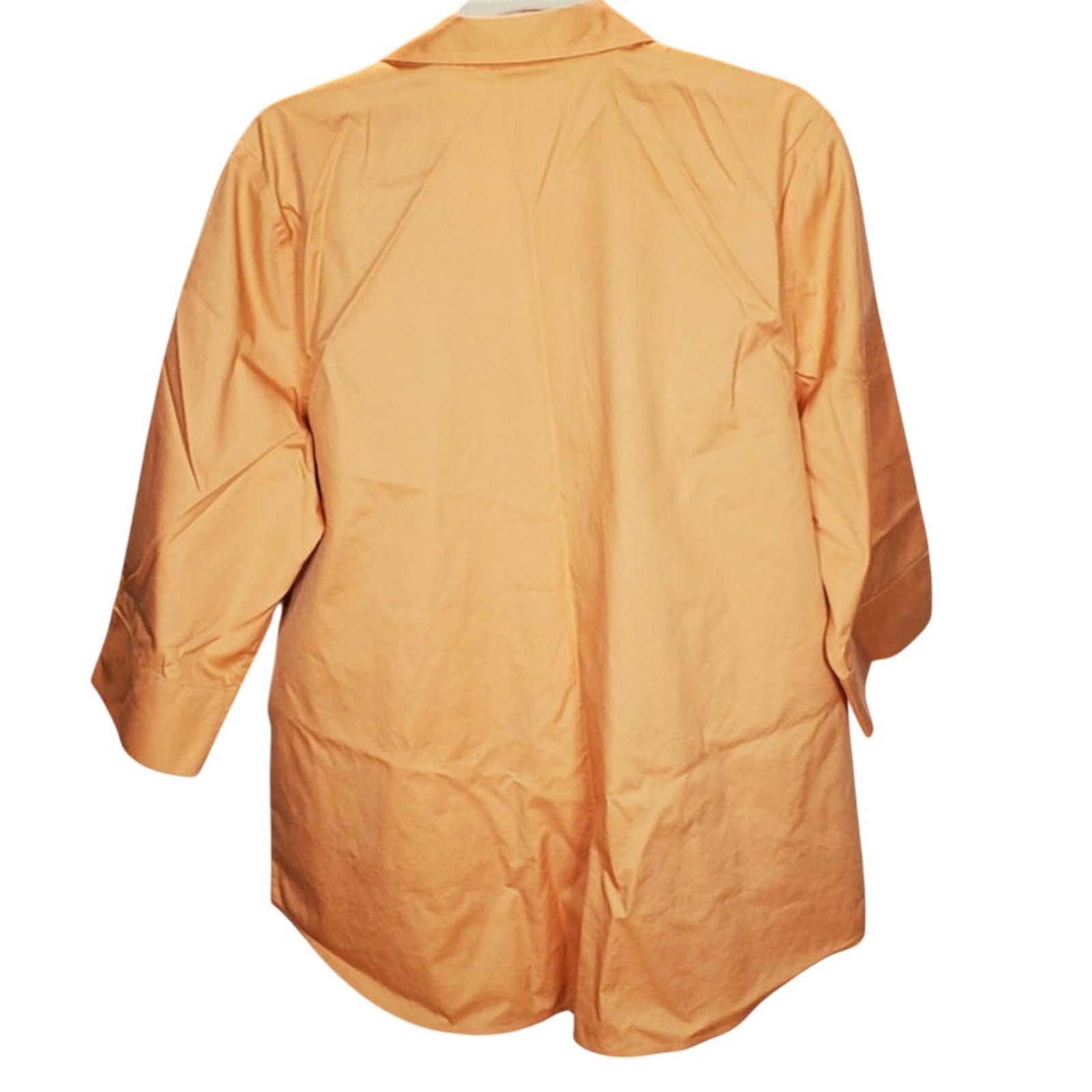 Chicos Chicos Orange No Iron Tunic Button Down Shirt 3 Size XXL / US 16-18 / IT 52-54 - 2 Thumbnail
