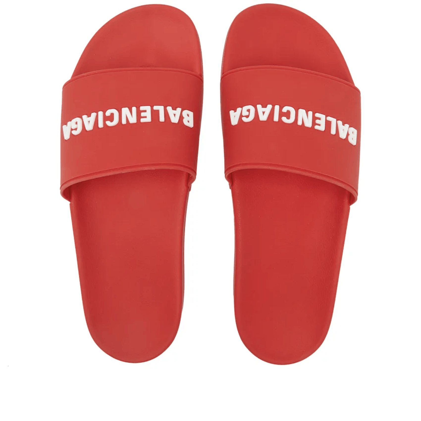 Balenciaga Balenciaga Men's Logo Pool Slide in Red/White Size US 9 / EU 42 - 1 Thumbnail