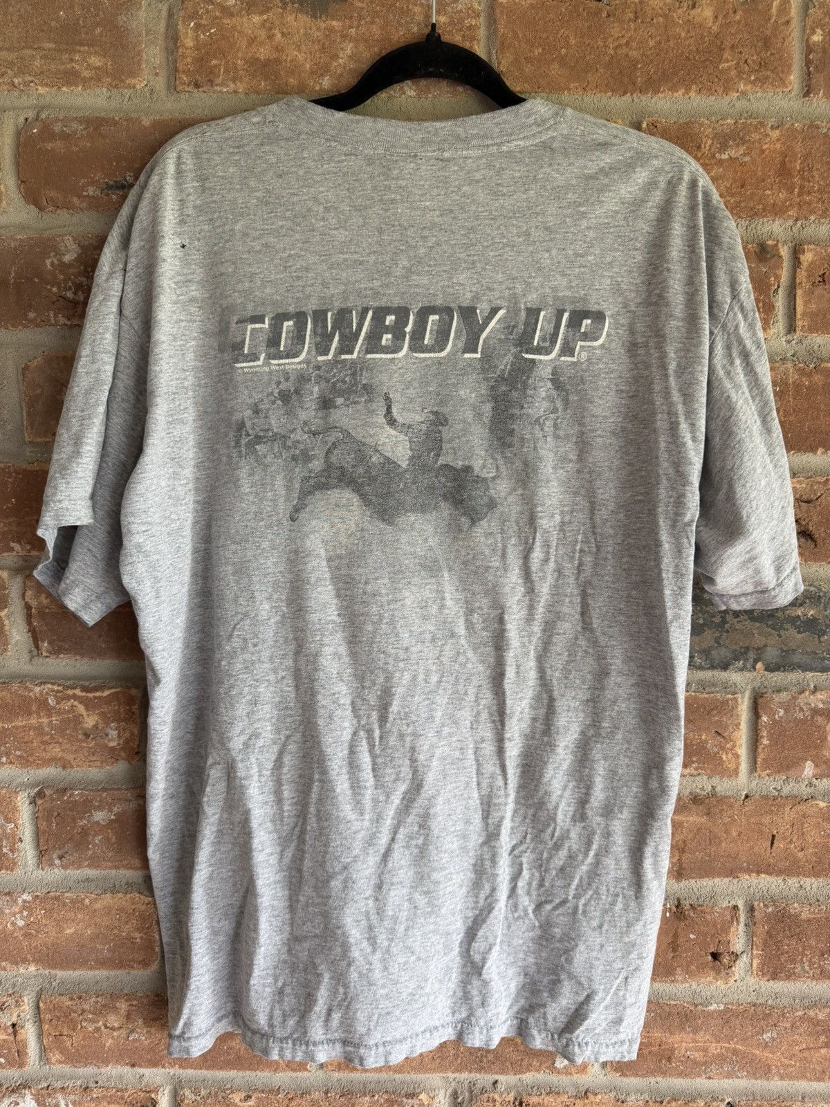 Vintage Faded Grey Cowboy Up Western T-Shirt in XL Size US XL / EU 56 / 4 - 1 Thumbnail