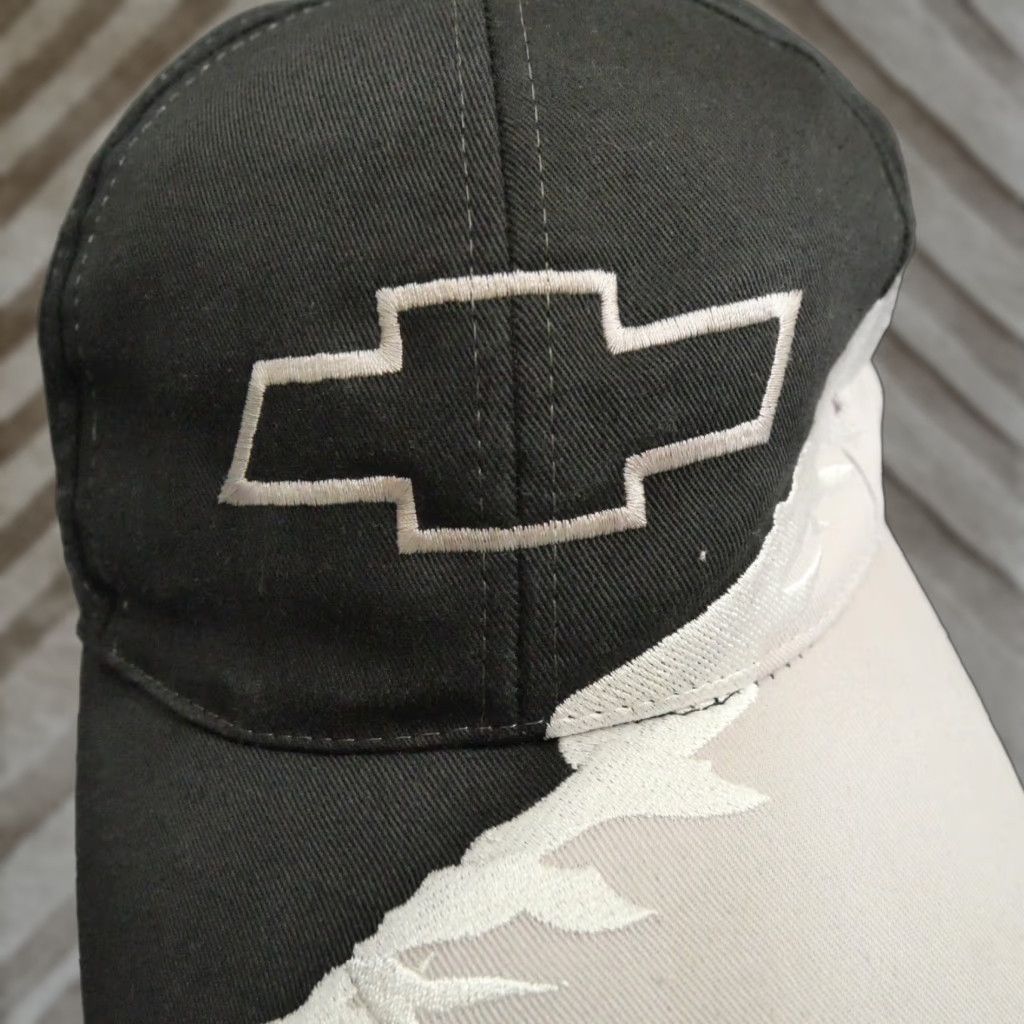 Vintage VINTAGE Chevy Hat Adult Mens Black Grey Strap Back Saw Tooth Rip 90s Y2K Snapback One Size Black Mens Vintage 90s Size ONE SIZE - 1 Thumbnail