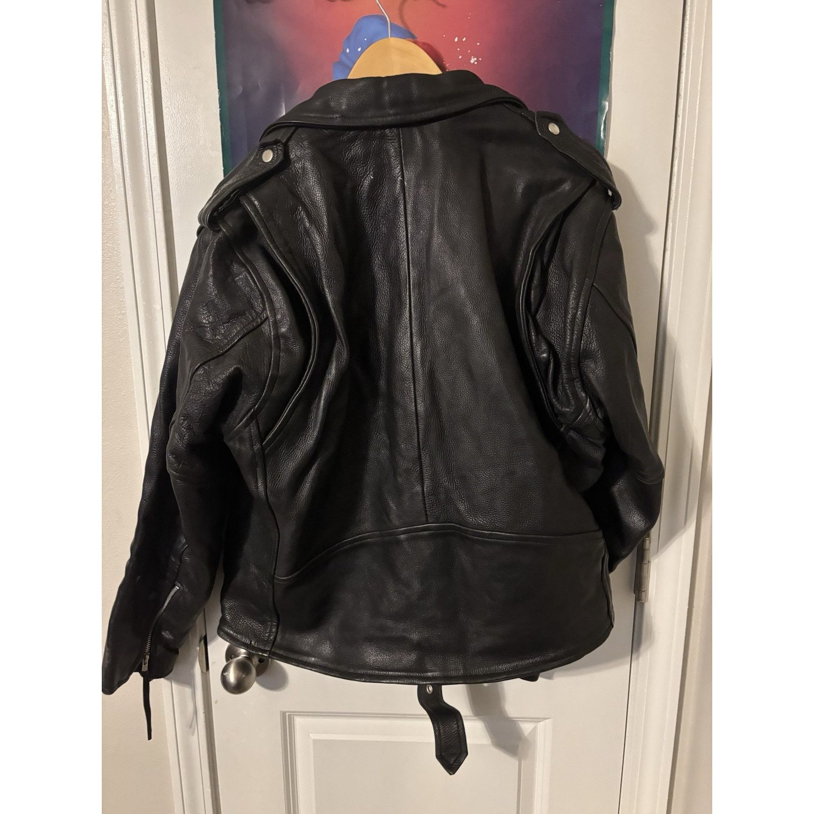 The Unbranded Brand Motorcycle jacket black n/a 80s heavy duty leather Size US M / EU 48-50 / 2 - 9 Thumbnail