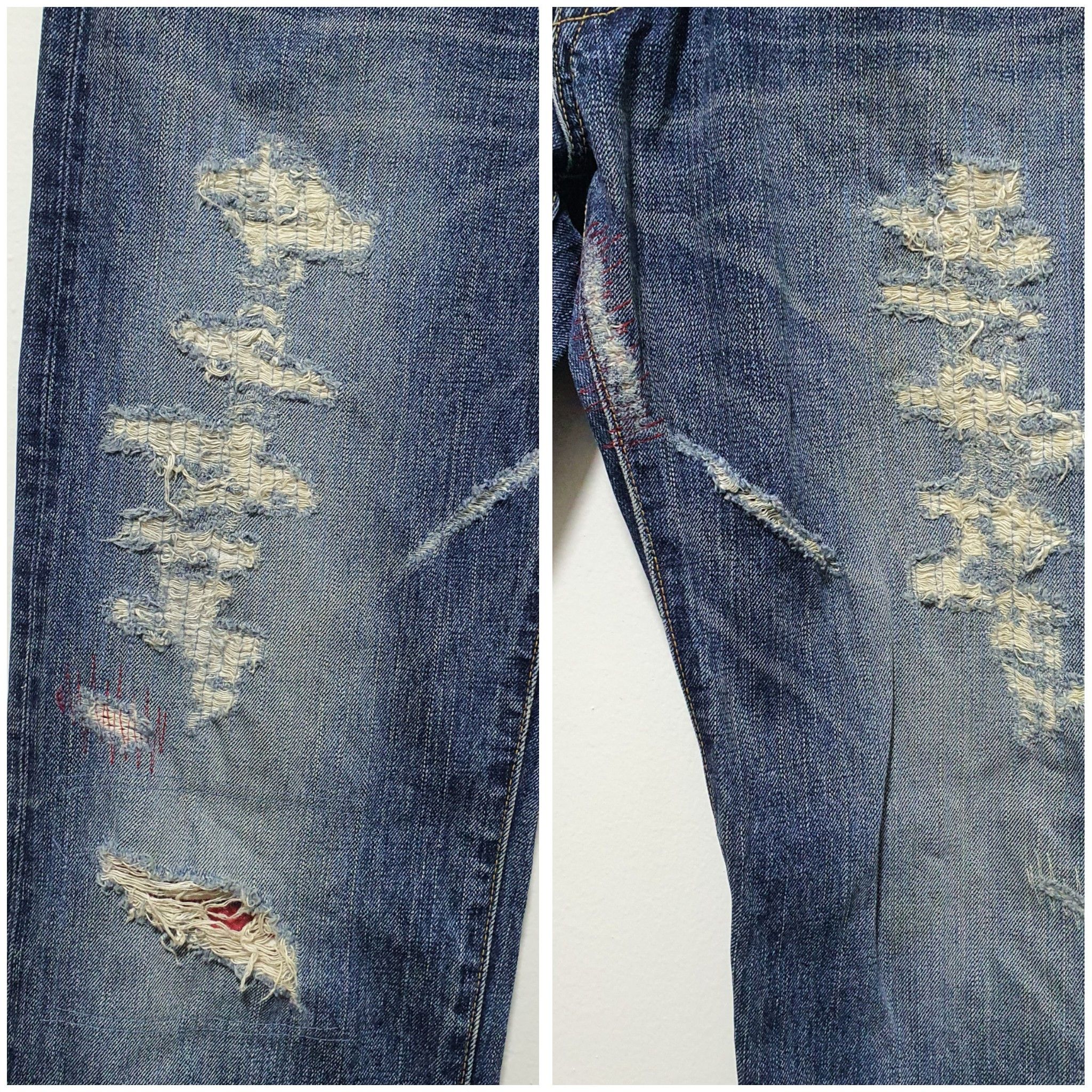 Eternal × Japanese Brand ETERNAL 34/43 DISTRESSED HALF SELVEDGE JEANS Size US 34 / EU 50 - 3 Thumbnail