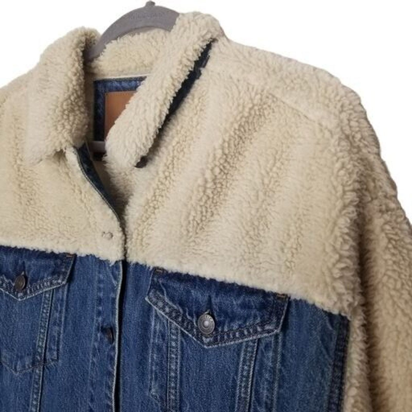 American Eagle Outfitters American Eagle Womens Denim Jacket Faux Sherpa Sz M Western Size M / US 6-8 / IT 42-44 - 6 Thumbnail