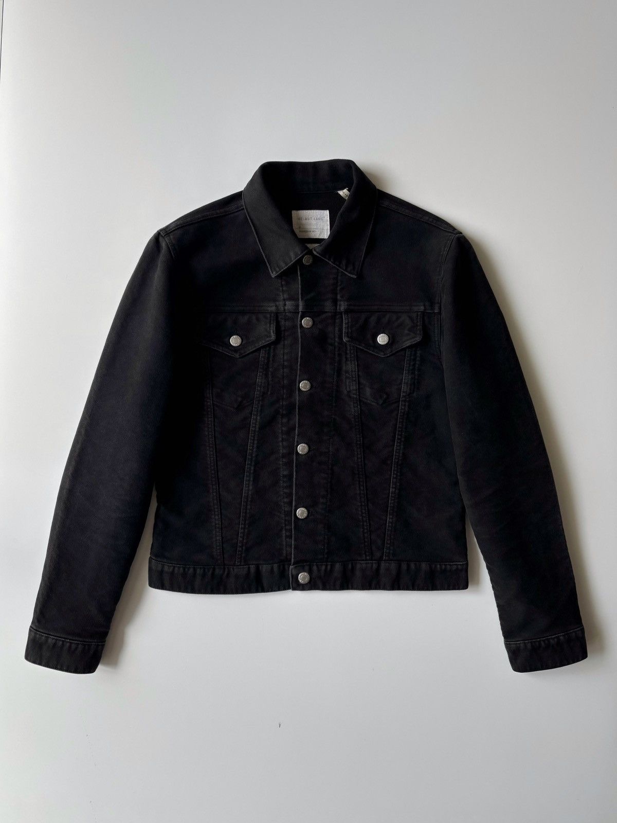 Helmut Lang Helmut Lang 1999 coated black denim jacket | Grailed