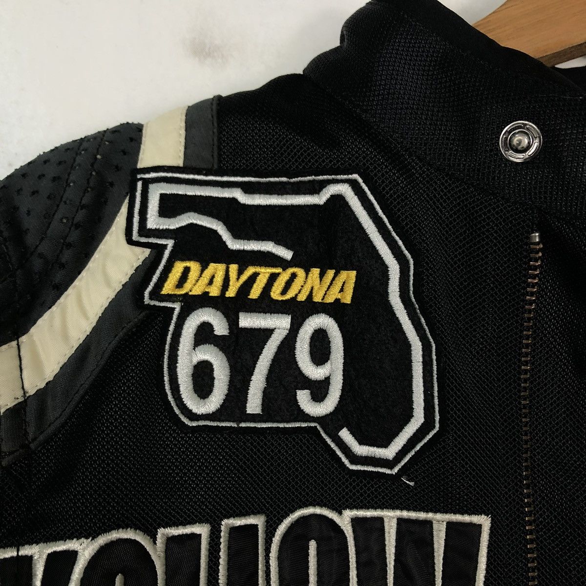 🔥VINTAGE BIKER RACING JACKET YELLOW CORN SLEDGE HAMMER