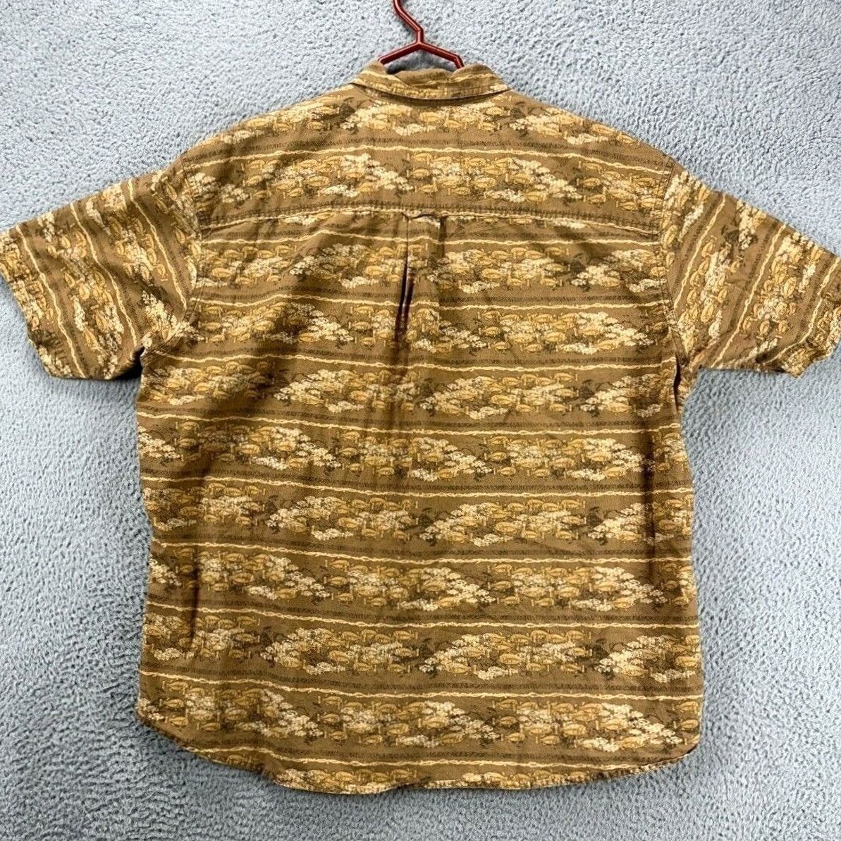 Vintage VINTAGE Woolrich Button Down Shirt Mens XL Tan All Over Fish Print Pocket Button-Up Collared Short Sleeve Casual Winter Size US XL / EU 56 / 4 - 3 Thumbnail