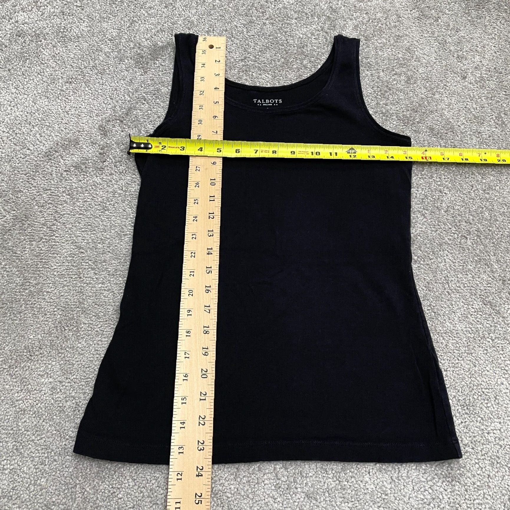 Talbots Talbots Tank Womens 0P Petites Black Scoop Neck Sleeveless Cotton Modal Spandex Knit Basic Casual Size XS / US 0-2 / IT 36-38 - 6 Thumbnail