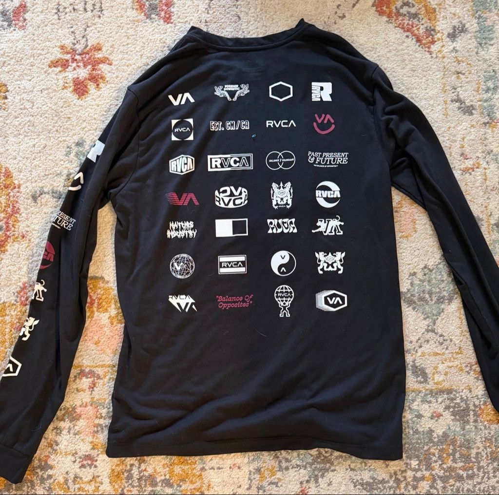 RVCA Men's RVCA Long Sleeve Tee M Black White Graphic Size US M / EU 48-50 / 2 - 4 Thumbnail