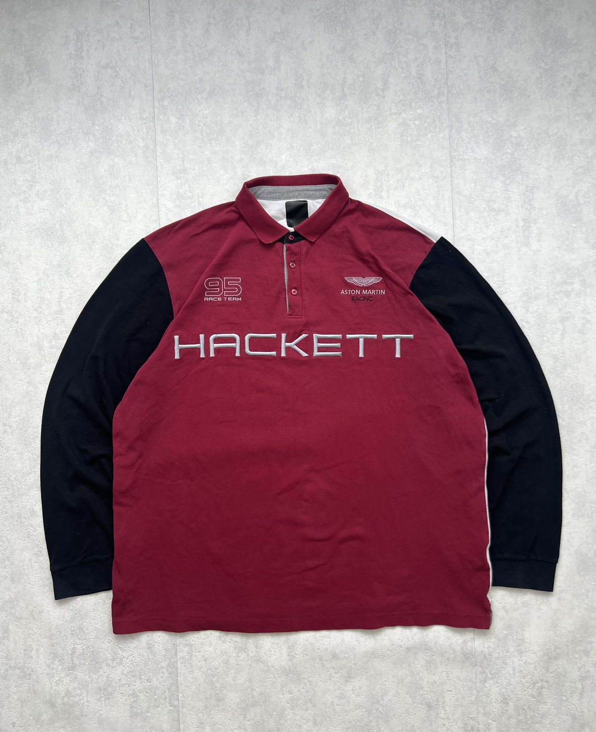 Hackett 00’s HACKETT X ASTON MARTIN RARE LONGSLEEVE POLO TEE Y2K Size US XXL / EU 58 / 5 - 1 Thumbnail