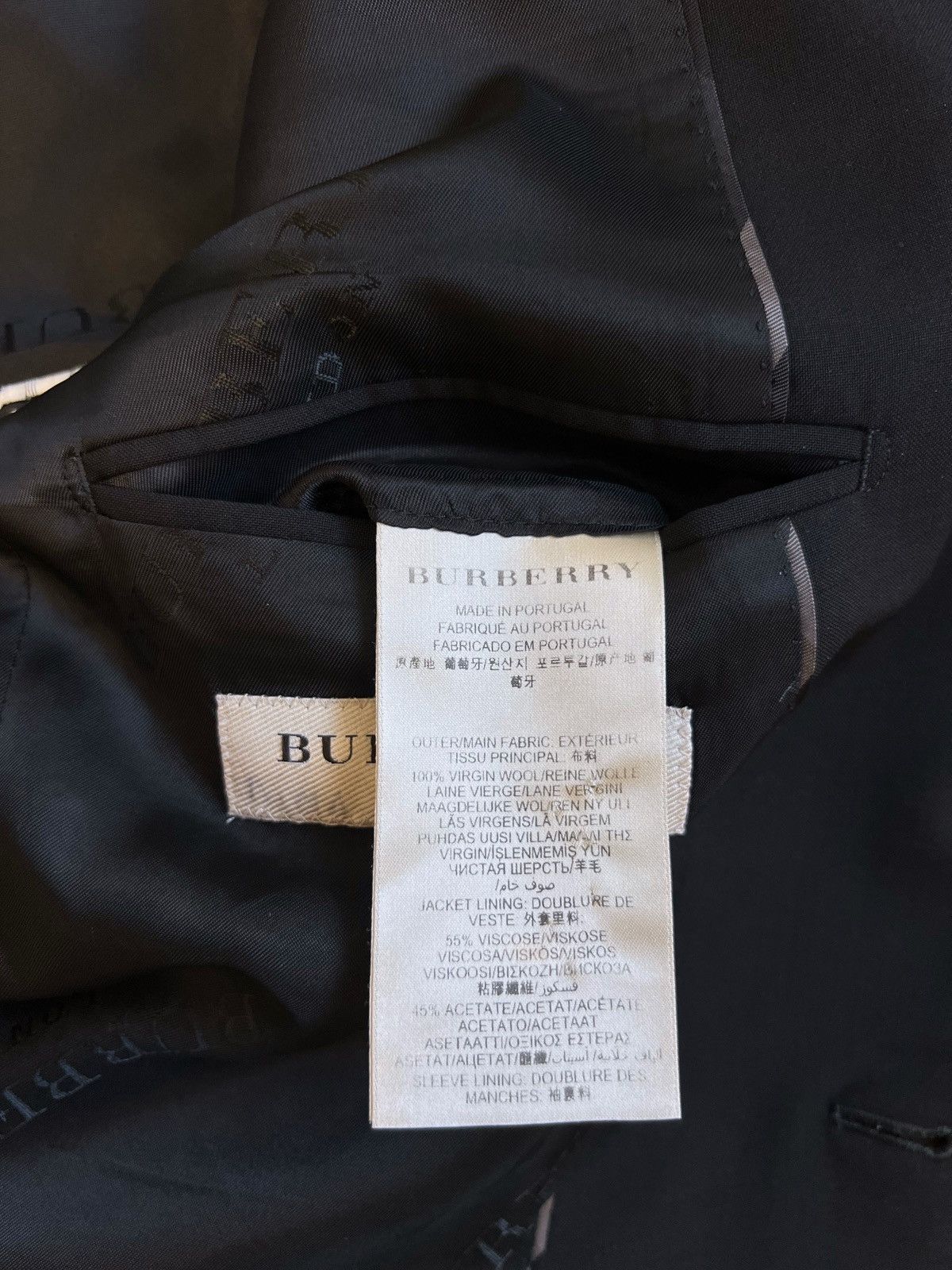 Burberry Burberry Blazer Wool Black Suit Jacket Size 52R - 17 Thumbnail