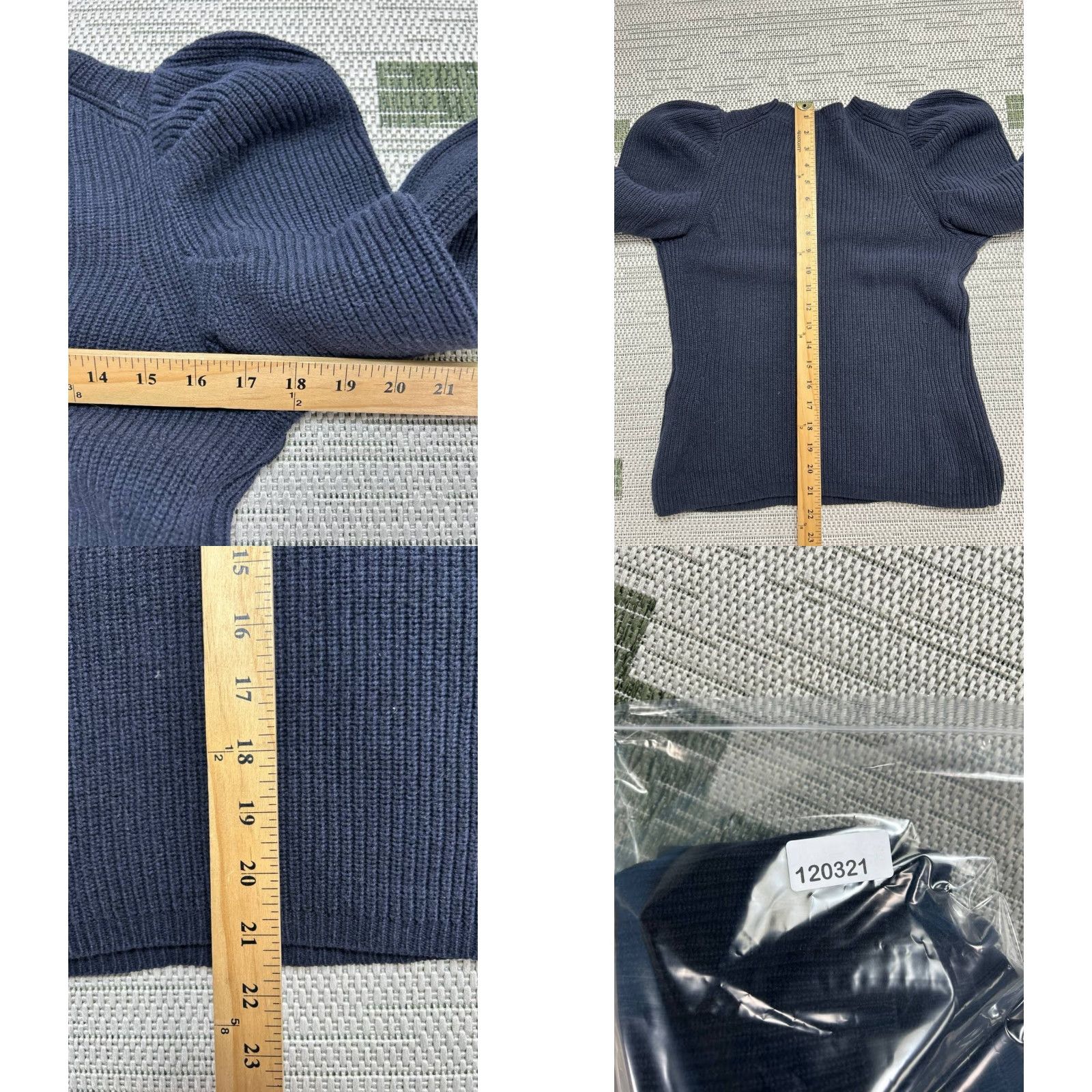 Vintage VINTAGE LK Bennett Sweater Womens Small Blue Cotton Ribbed Tight Knit Puff Sleeve Cozy Size S / US 4 / IT 40 - 8 Thumbnail