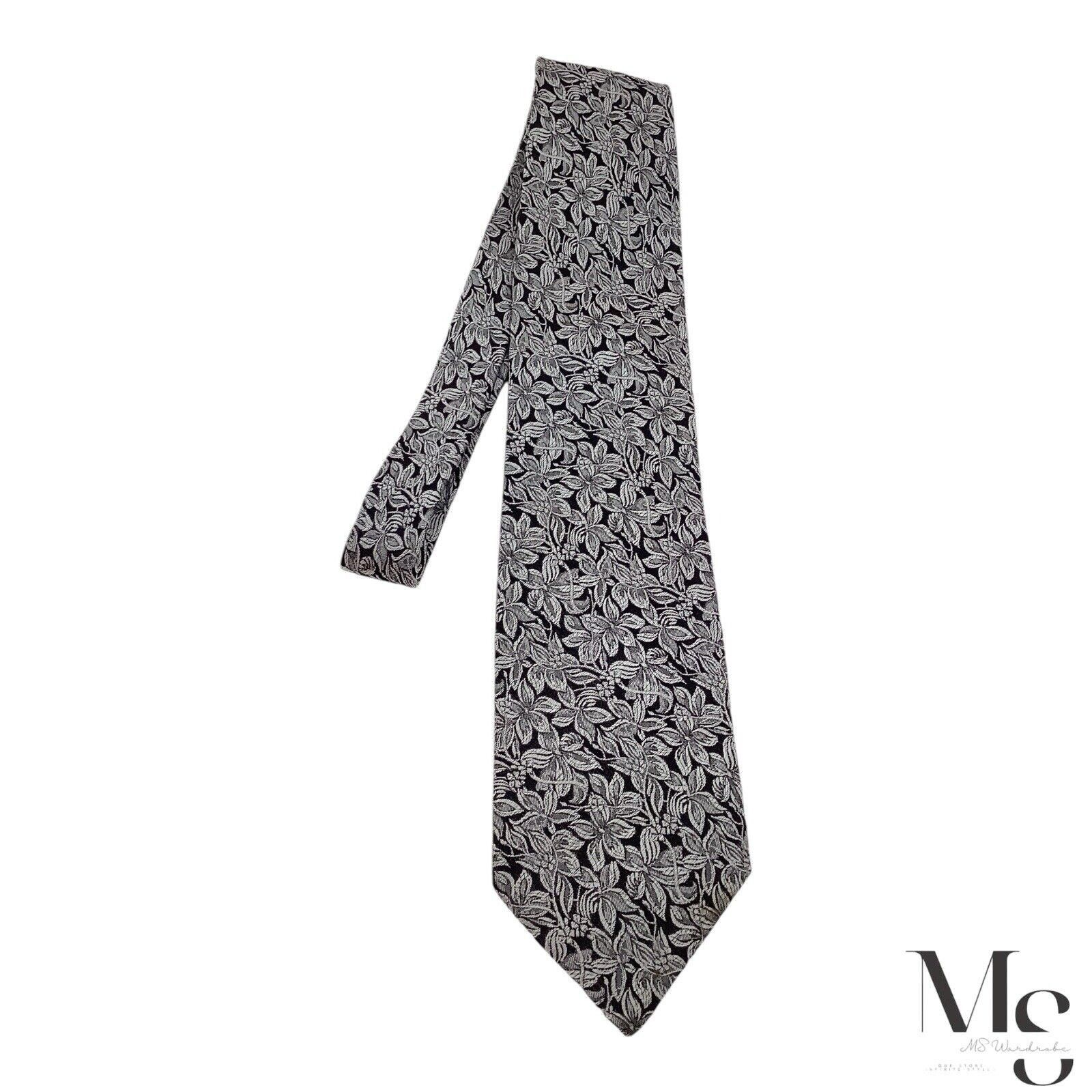 Other ANDREW'S TIES XL Silver Floral Silk Tie Made In Italy W: 3.7 Size ONE SIZE - 6 Thumbnail