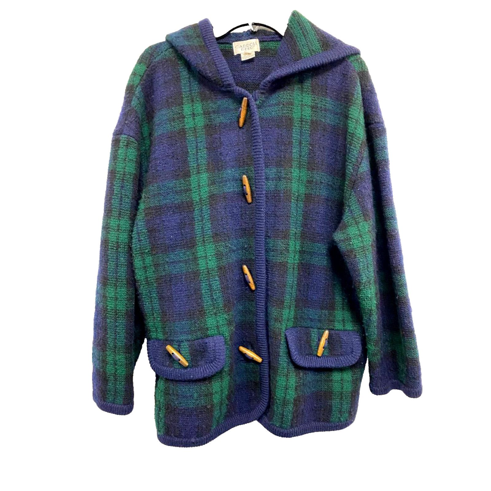 Carrol & Co. CARROLL REED Cardigan Button 100% Wool Green Size L A000691 Size L / US 10 / IT 46 - 1 Thumbnail