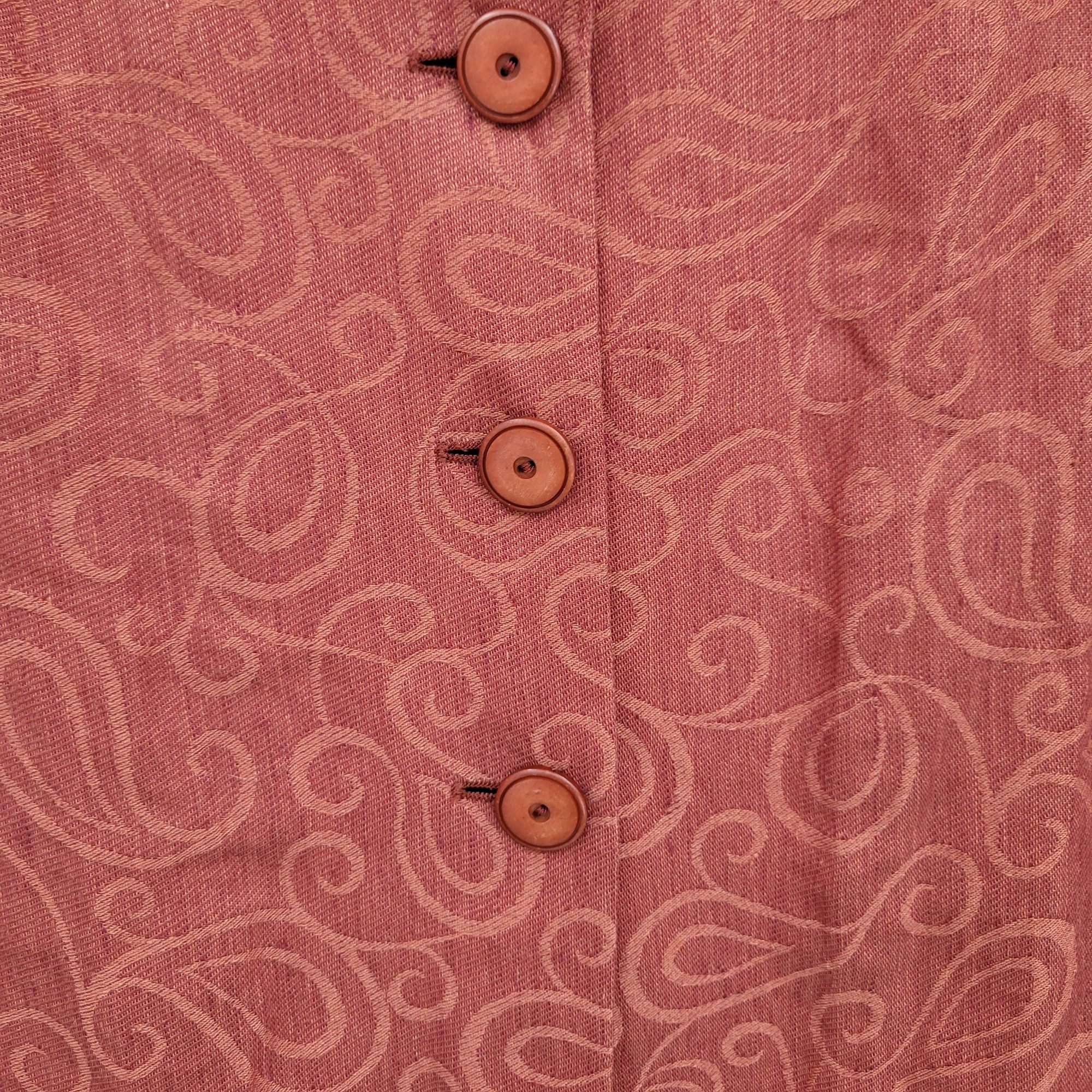 Escada Vtg Escada Linen Blazer Sz 8 Terracotta Longline Scroll Emb Size M / US 6-8 / IT 42-44 - 3 Thumbnail