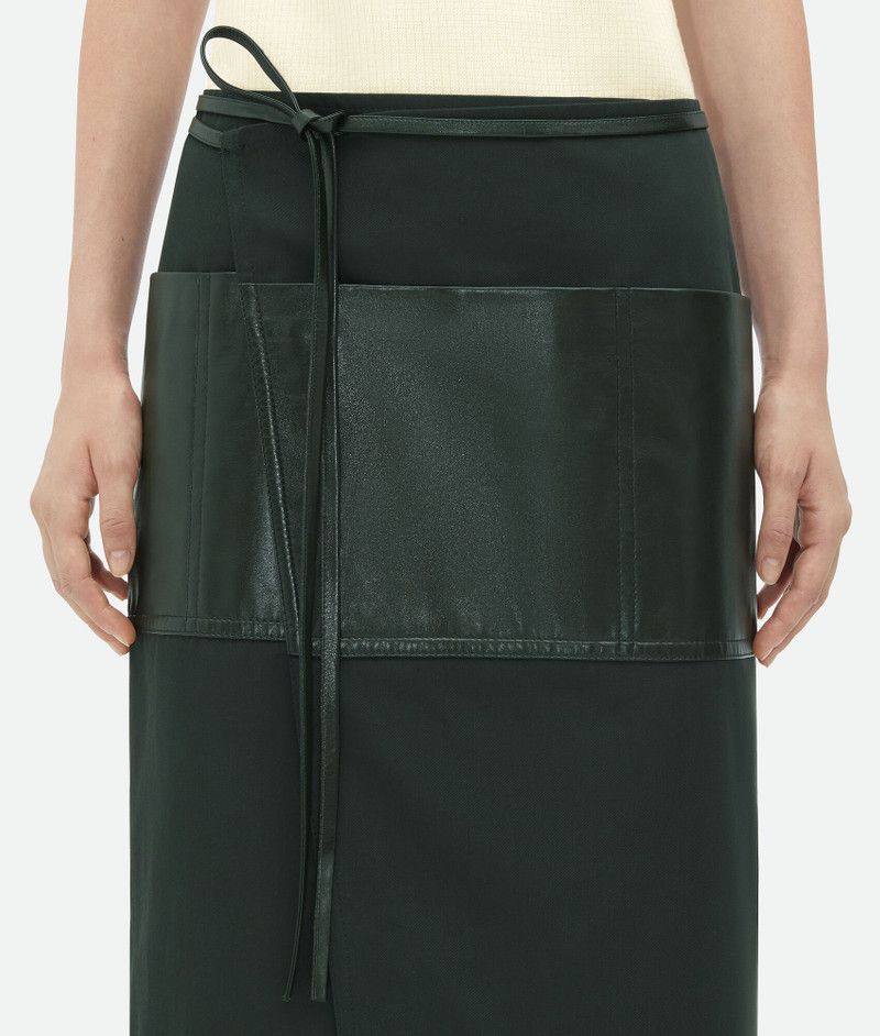 Bottega Veneta cotton twill wrapped skirt dark green Size 25" / US 0 / IT 36 - 1 Thumbnail
