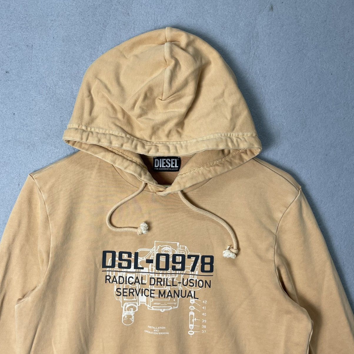 Diesel Diesel DSL-0978 Graphic Pullover Hoodie – Beige (Size M) Size US XS / EU 42 / 0 - 2 Thumbnail