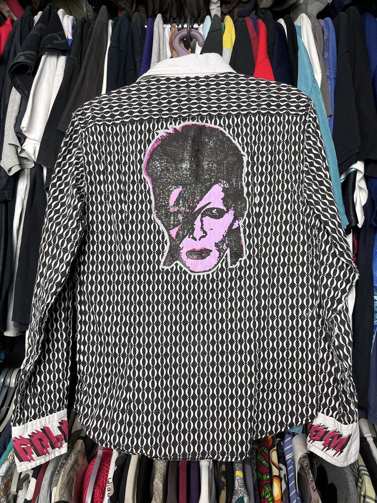 Vintage DAVID BOWIE BEADS HANDMADE ARCHIVE OVERPRINTED SHIRT - 1337 Size US L / EU 52-54 / 3 - 1 Thumbnail