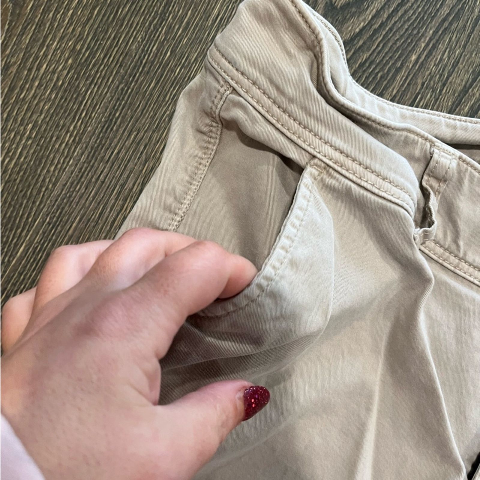 American Eagle Outfitters American Eagle Stretch Kick Bootcut Pants Mid Rise Tan 14 Size 36" / US 14 / IT 50 - 5 Thumbnail