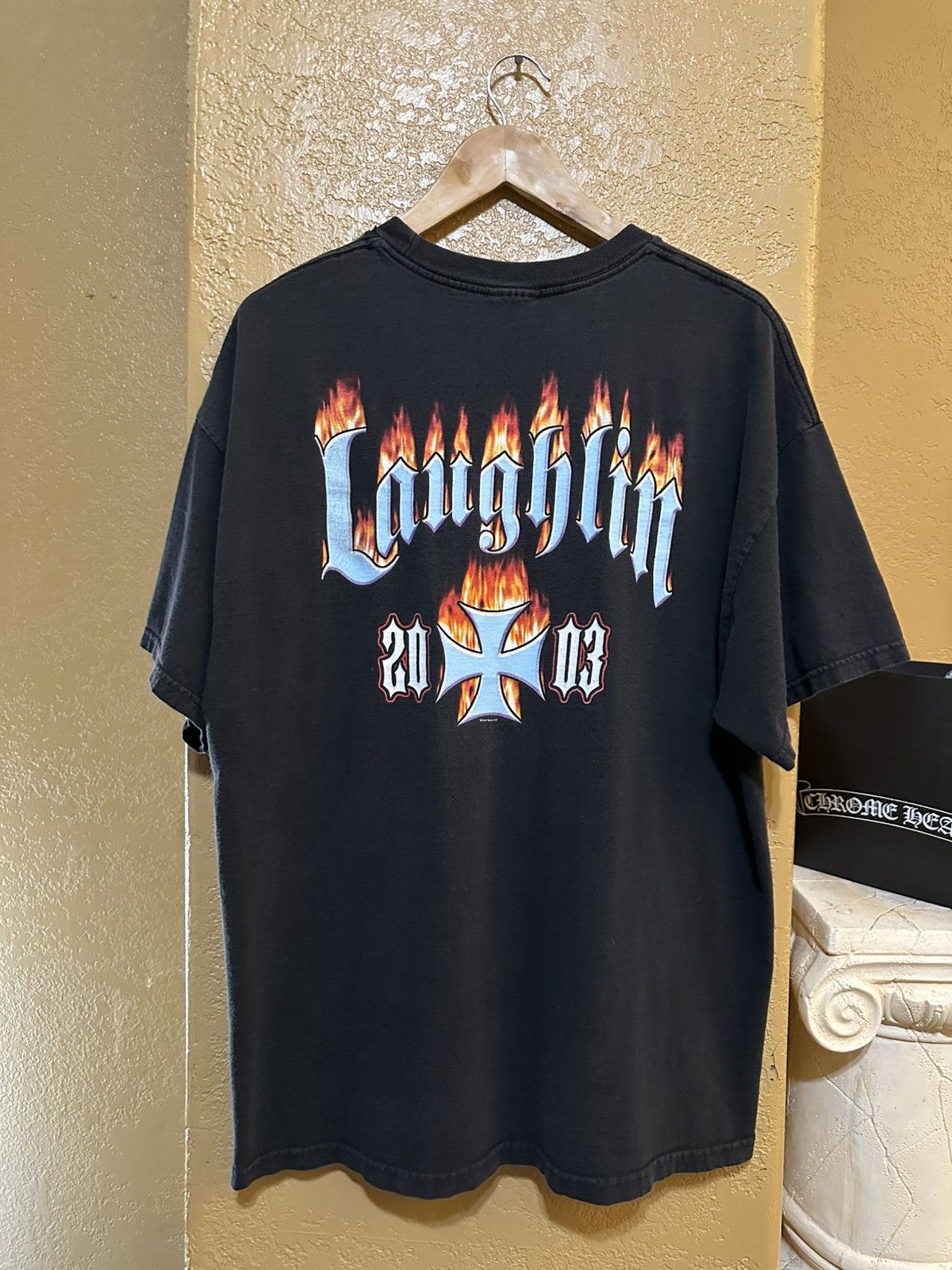 West Coast Choppers ⛓️ Vintage 2003 Laughlin Choppers Motorcycle Flames Tee Size US L / EU 52-54 / 3 - 1 Thumbnail