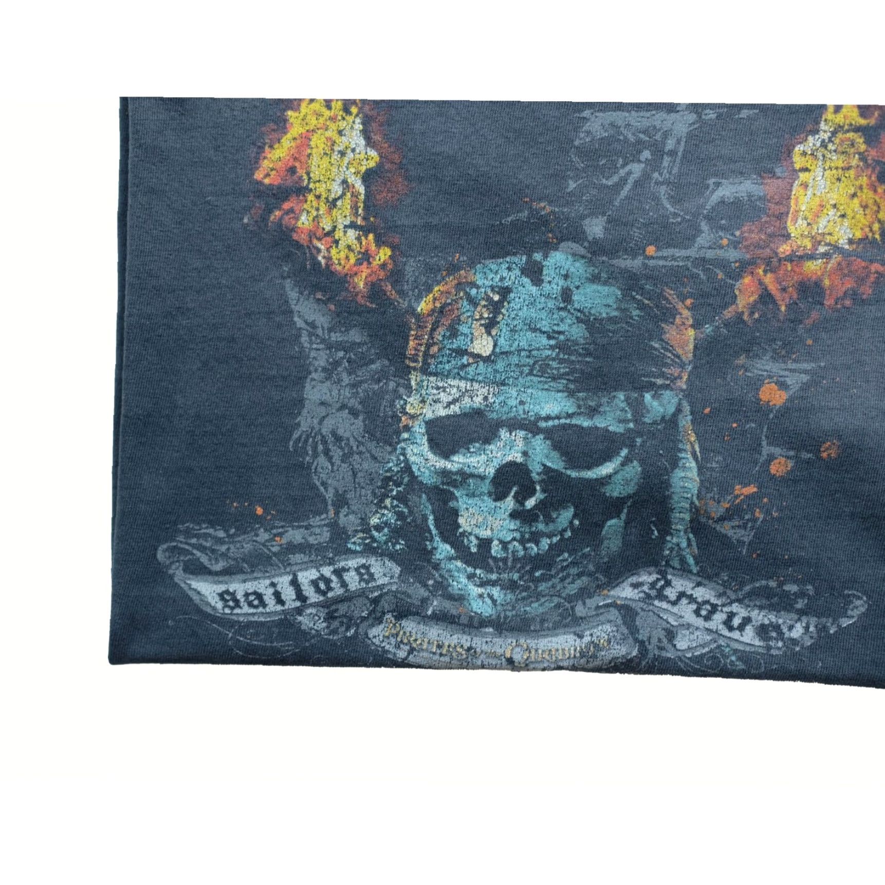 Vintage VINTAGE PIRATES OF THE CARIBBEAN T-SHIRT Men XL Black Short Sleeve Crew Neck Graphic Print 90s Theme Movie Sailors Grave Size US XL / EU 56 / 4 - 4 Thumbnail