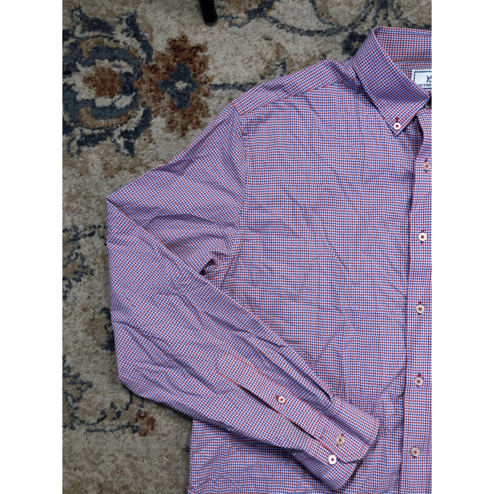 Southern Tide Southern Tide Shirt Mens XL Red Blue Check Intercoastal Long Sleeve Button Down Size US XL / EU 56 / 4 - 3 Thumbnail