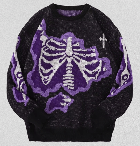 Other Vintage Cross Skeleton Sweater Jacquard Knitted Sweatshirt Size US L / EU 52-54 / 3 - 1 Thumbnail