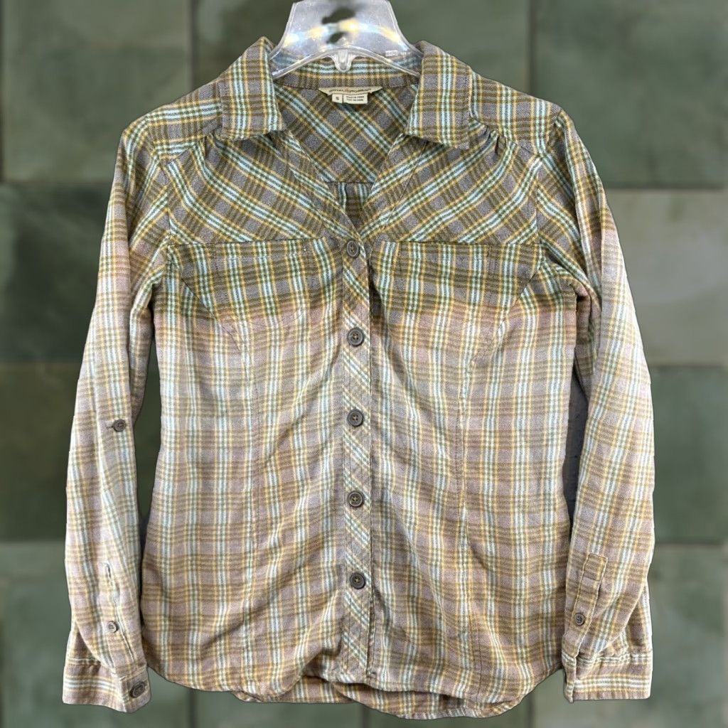 Royal Robbins Royal Robbins Womens Blouse Small Plaid Ombre Outdoor Shirt Adult Small Blue Cotton Polyester Flannel 90s Theme Outdoor Womens Size S / US 4 / IT 40 - 1 Thumbnail