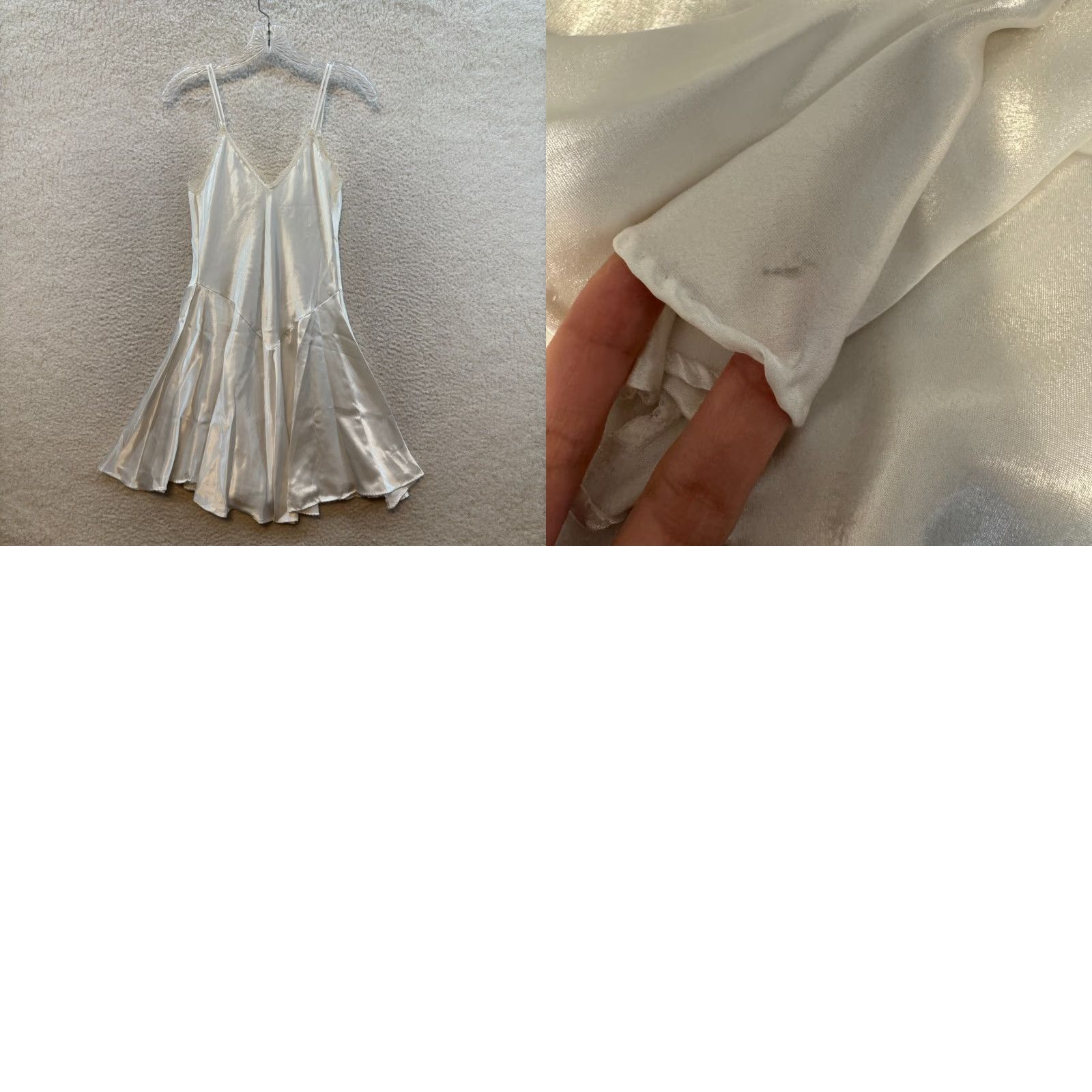 Vintage VINTAGE Cinema Etoile Slip Dress White Satin S Women's Small Ballerina Fairy Princess Coquette Victorian -Stain at Bottom- Size S / US 4 / IT 40 - 8 Thumbnail