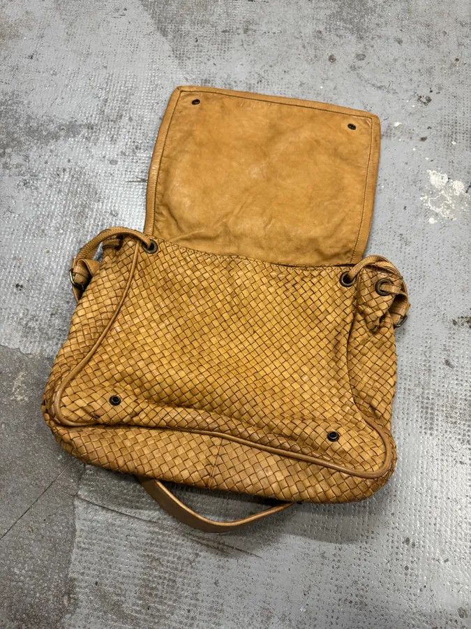 Designer × Giorgio Brato × Vintage 2000s Giorgio Brato Beige Woven Leather Shoulder Bag Size ONE SIZE - 11 Thumbnail