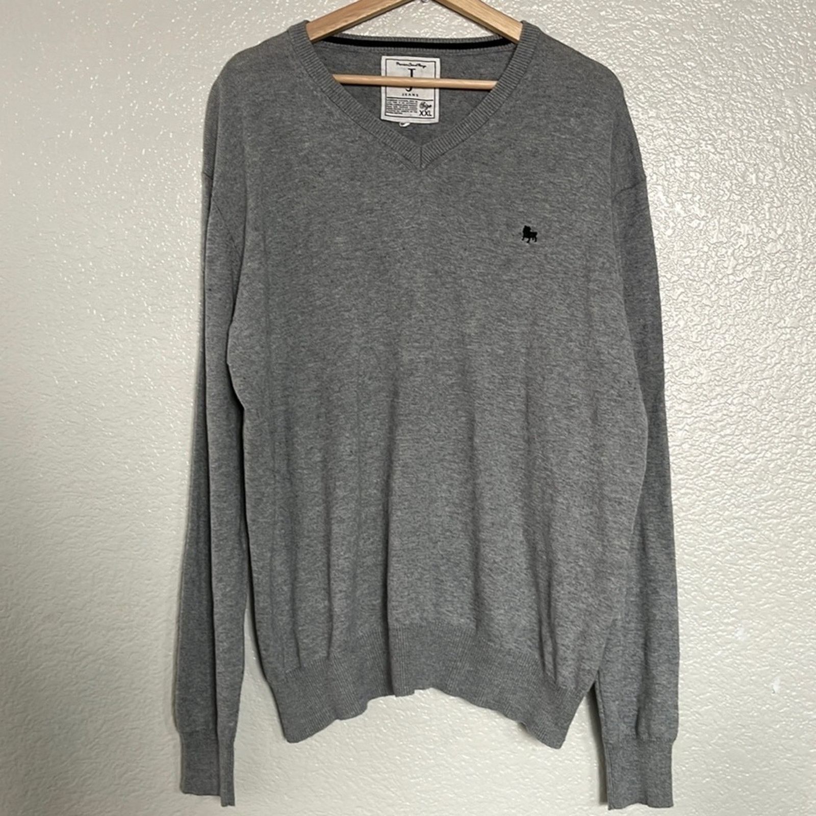 Jasper Conran Jasper Conrad Grey V-neck sweater XXL Size US XXL / EU 58 / 5 - 1 Thumbnail