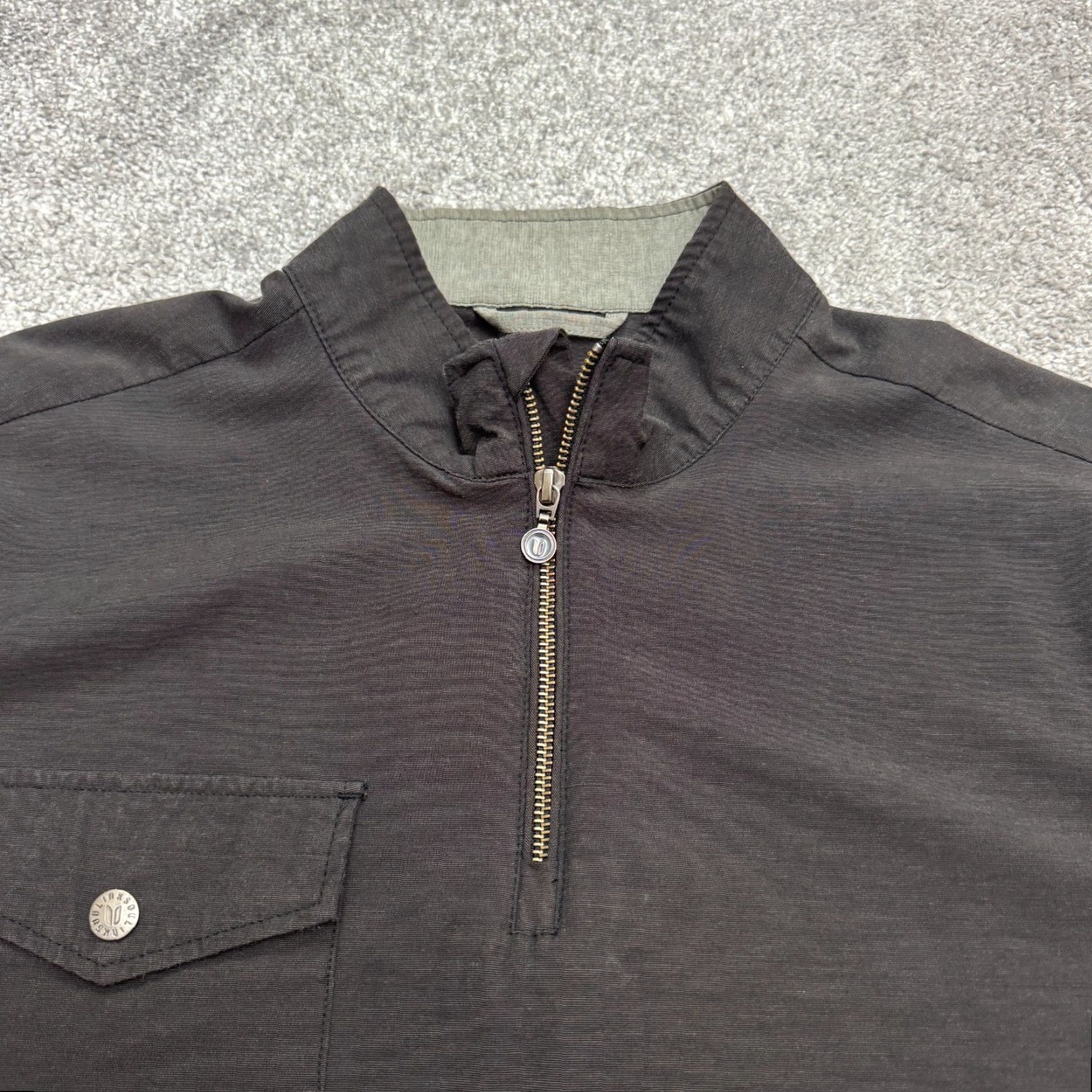 Vintage Linksoul Boardwalker Windbreaker Jacket Mens L Charcoal Gray 1/2 Zip Golf Size US L / EU 52-54 / 3 - 3 Thumbnail