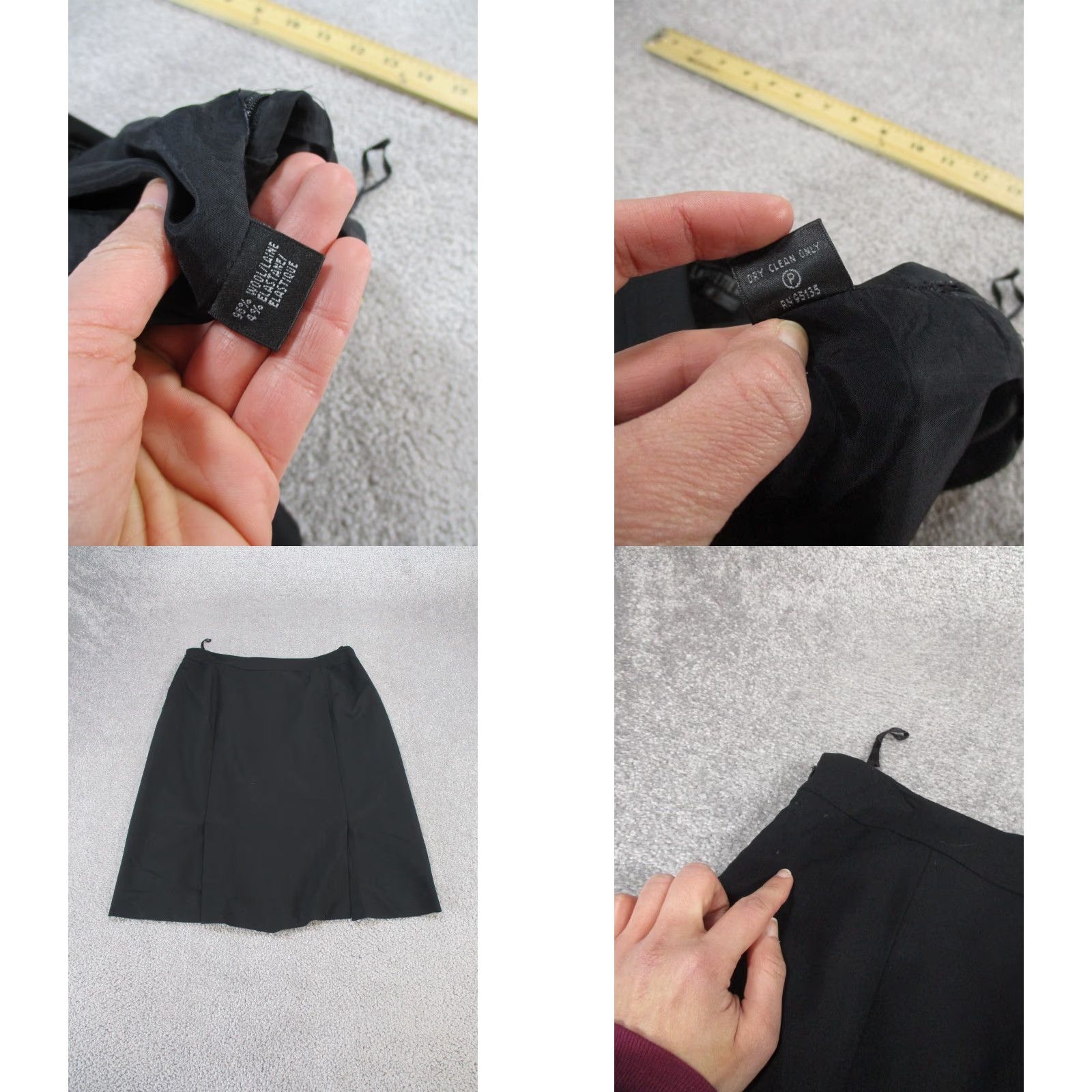 Vintage Lafayette 148 New York Skirt Womens 4 Black Wool Straight Knee Length Zipper Pencil Workwear & Casual Size 27" / US 4 / IT 40 - 8 Thumbnail
