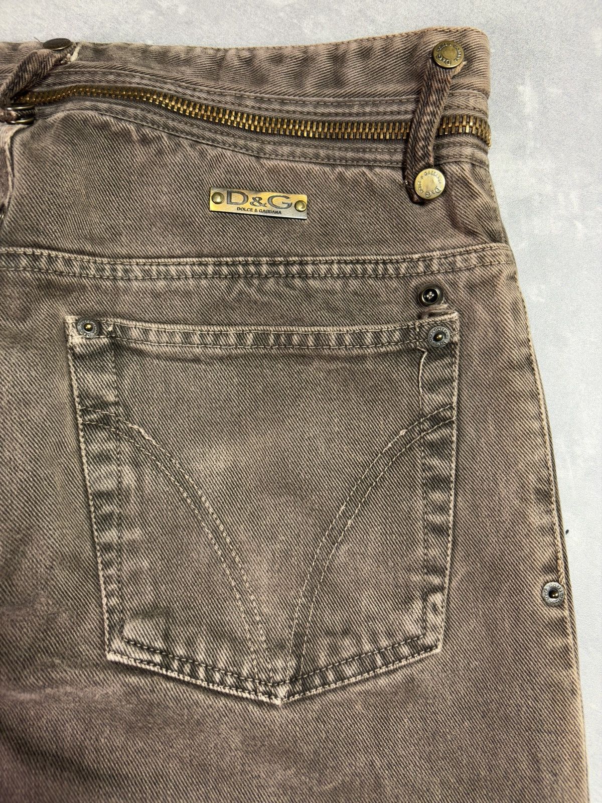 Dolce & Gabbana D&G Dolce & Gabbana Heavy Double Waisted Zipper Denim 33 Size US 33 - 14 Thumbnail