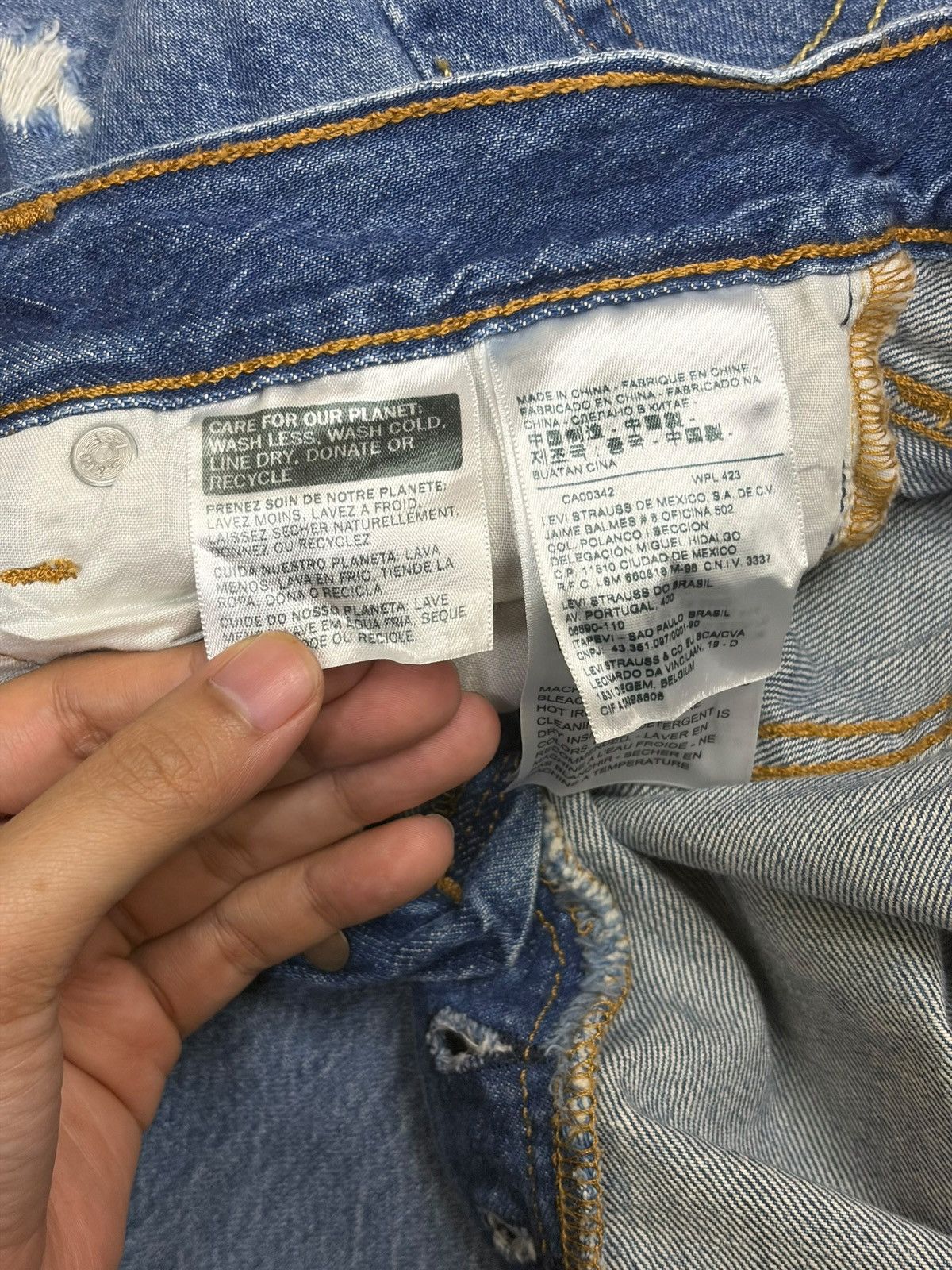 Levi's Vintage Y2K Levis 501 Faded Wash Distressed Jeans Size 27" / US 4 / IT 40 - 5 Thumbnail